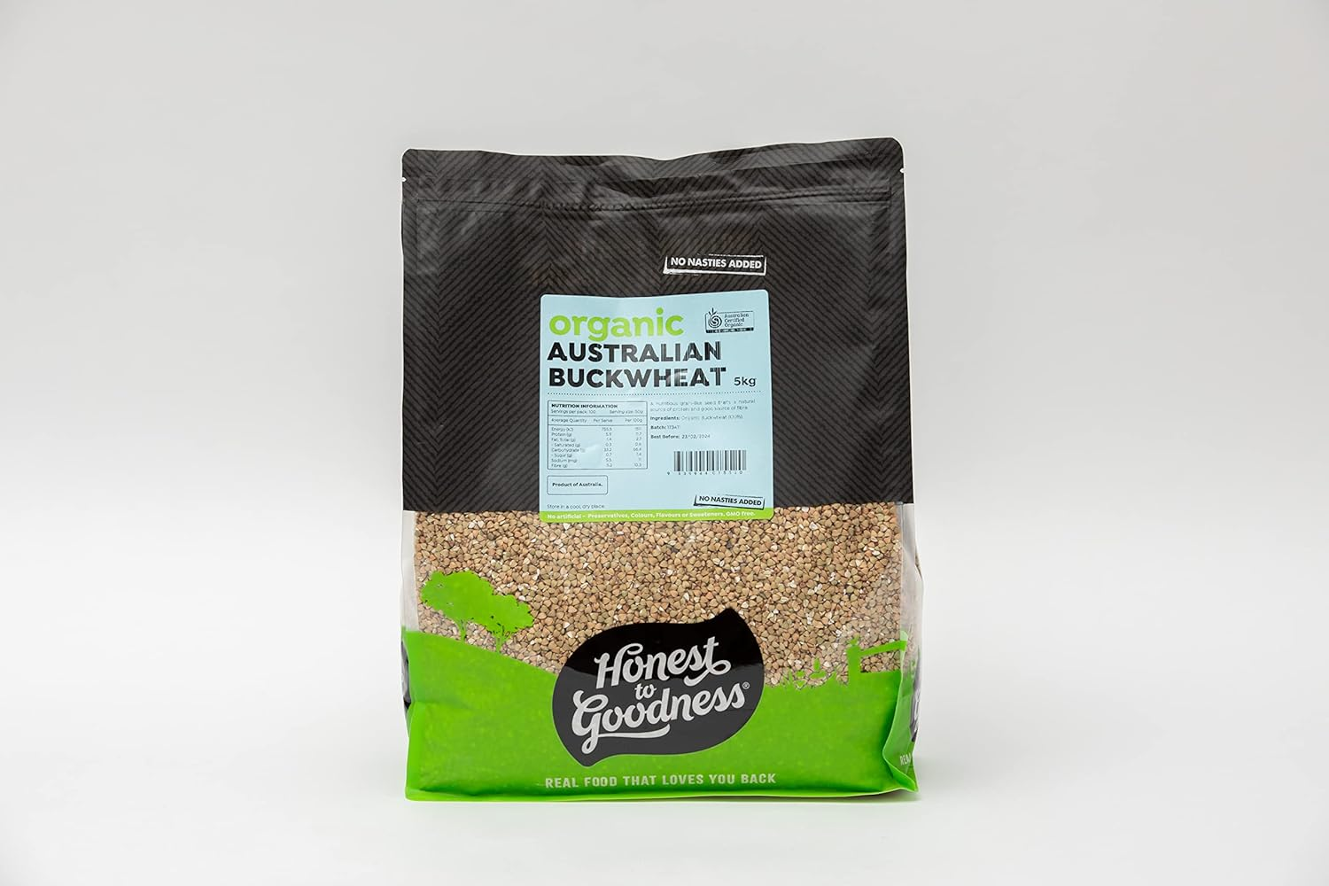Honest to Goodness, Organic Australian Hulled Buckwheat, 5 Kg - Naturally Wheat-Free and Rich in Nutrients. Its Distinctive Nutty Flavour, Perfect for Cooking! image number 2