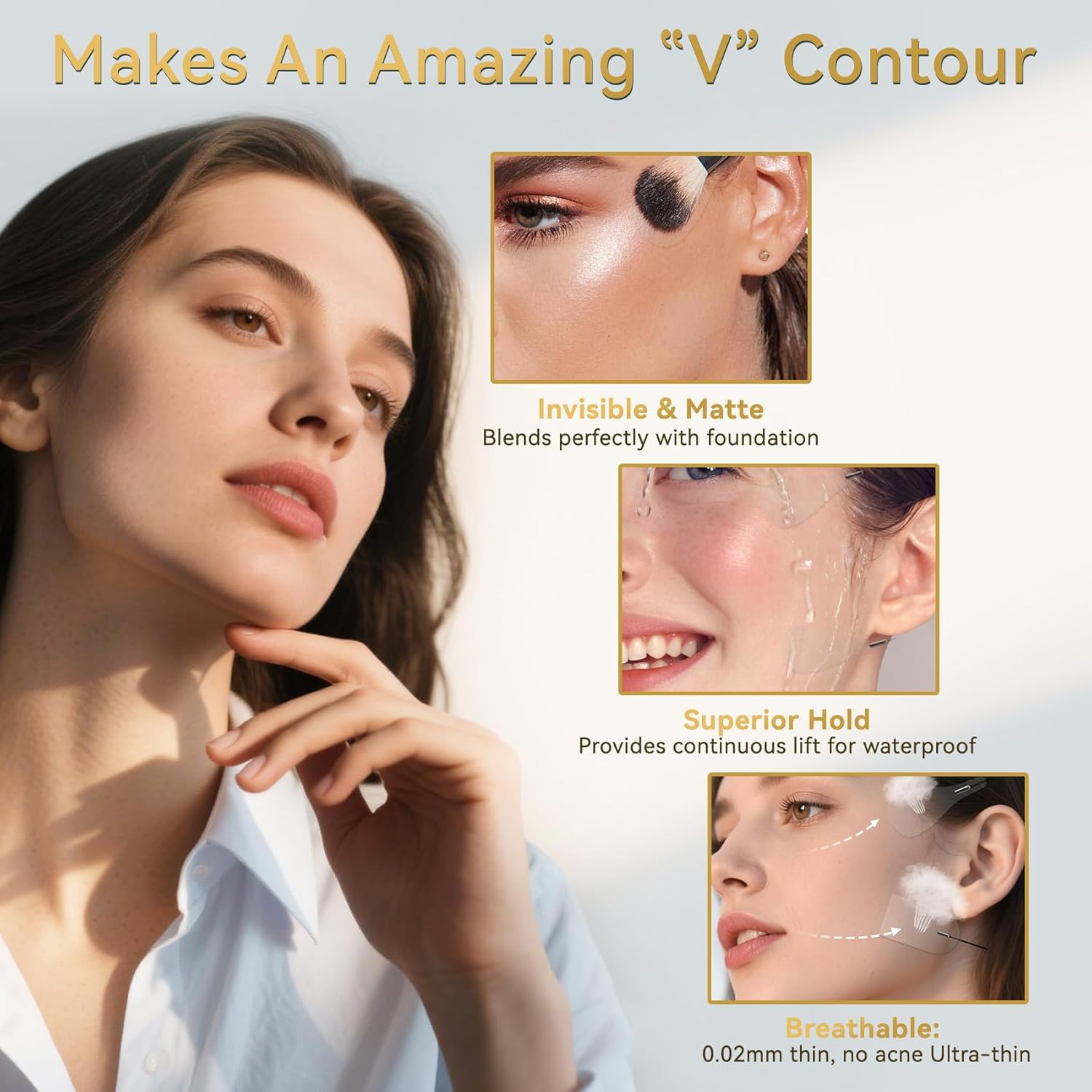 Qiccjxyx Face Lift Tape 200Pcs,Adjustable Elasticity,Face Lift Tape Invisible,Instant Facelift Tape for Wrinkles,Waterproof Transparent Lifting Tapes with Elastic Bands (200PCS) image number 2