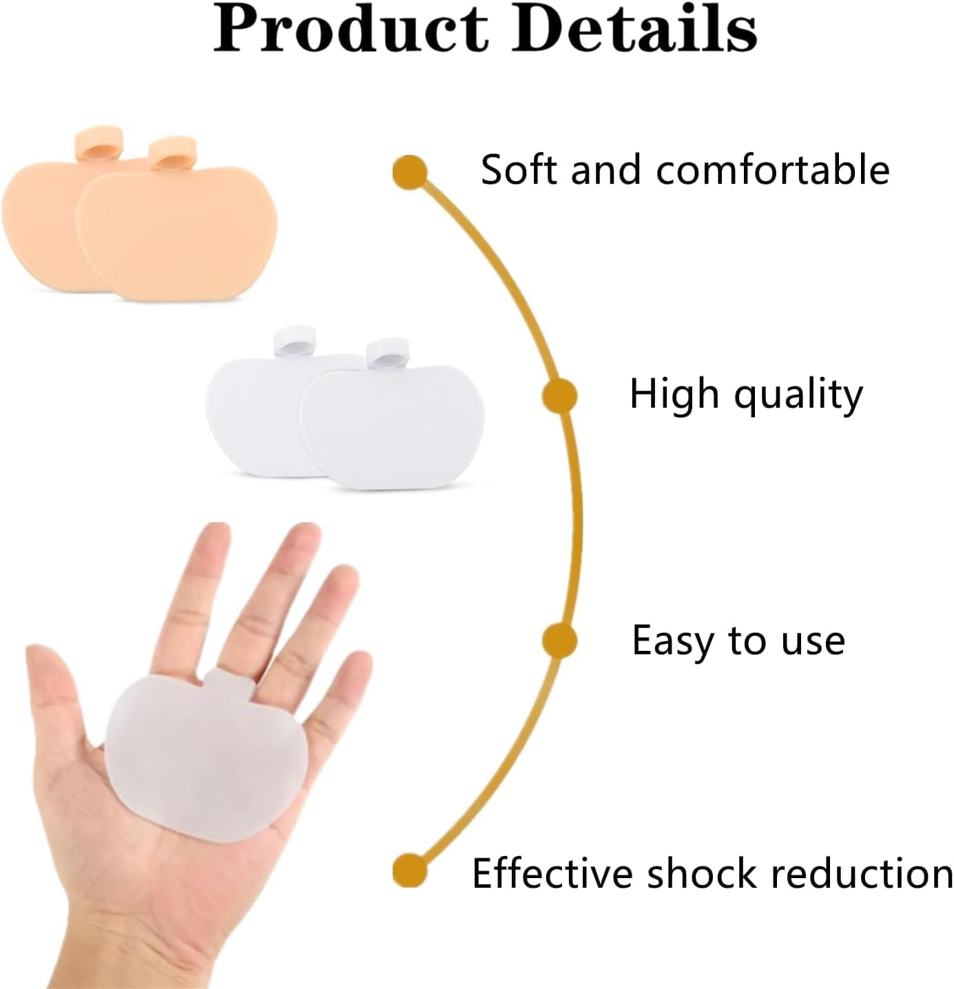 Shock Stop Palm Pads, 4Pcs Baseball Thumb Guard Catcher Glove Shock Stop Pads, Baseball Glove Pads Catcher Batting Thumb Guard for Professional Batters image number 5