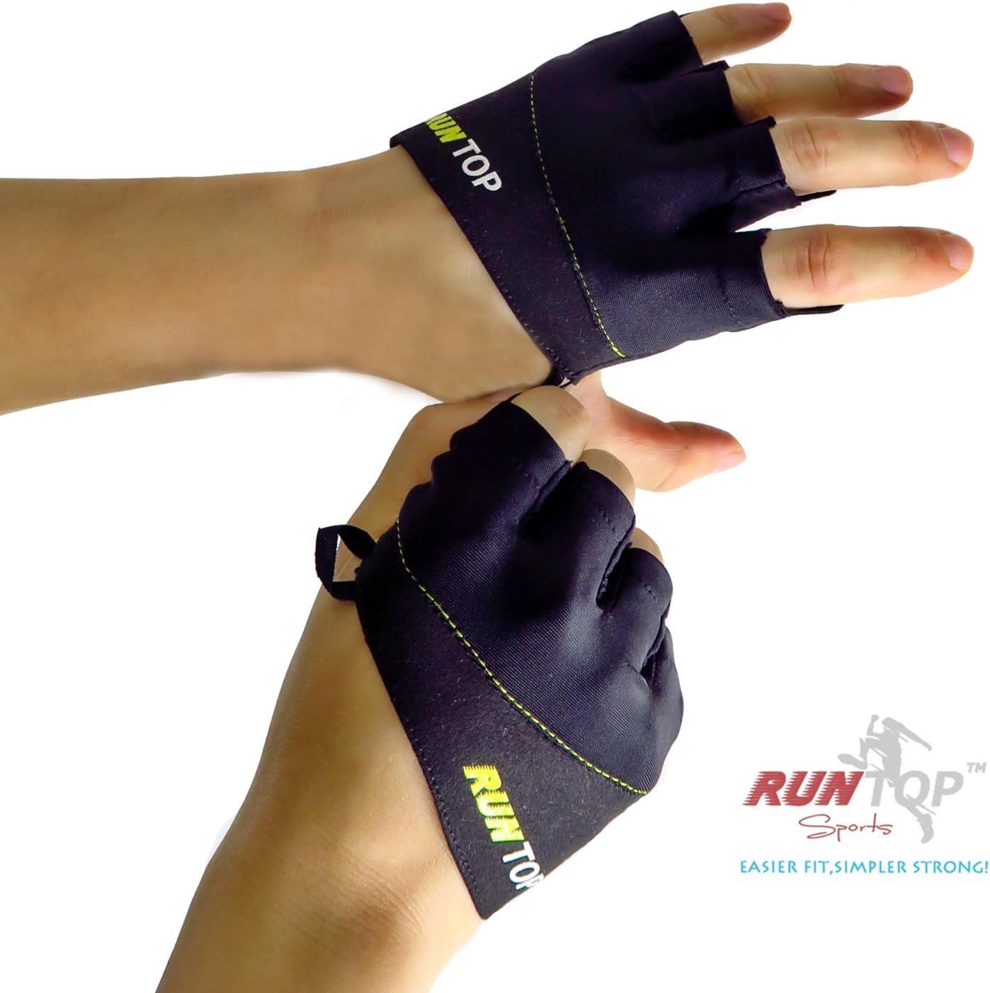 RUNTOP Workout Gloves Weight Lifting Grips with Silicon Padding Exercise Gloves Perfect for Women Men Crossfit Training WODS Weightlifting Bodybuilding Powerlifting Gym Fitness image number 3