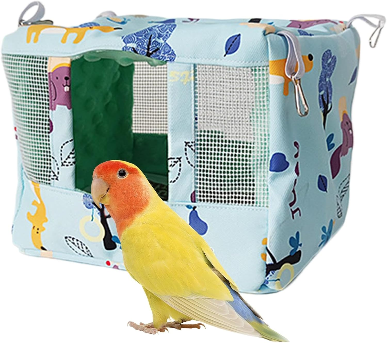 Bird Nest House | Breathable Parrot Habitat Cave with Cool Mat - Waterproof Cloth Animal Cave for Parakeet Cockatiel Lovebird African Grey