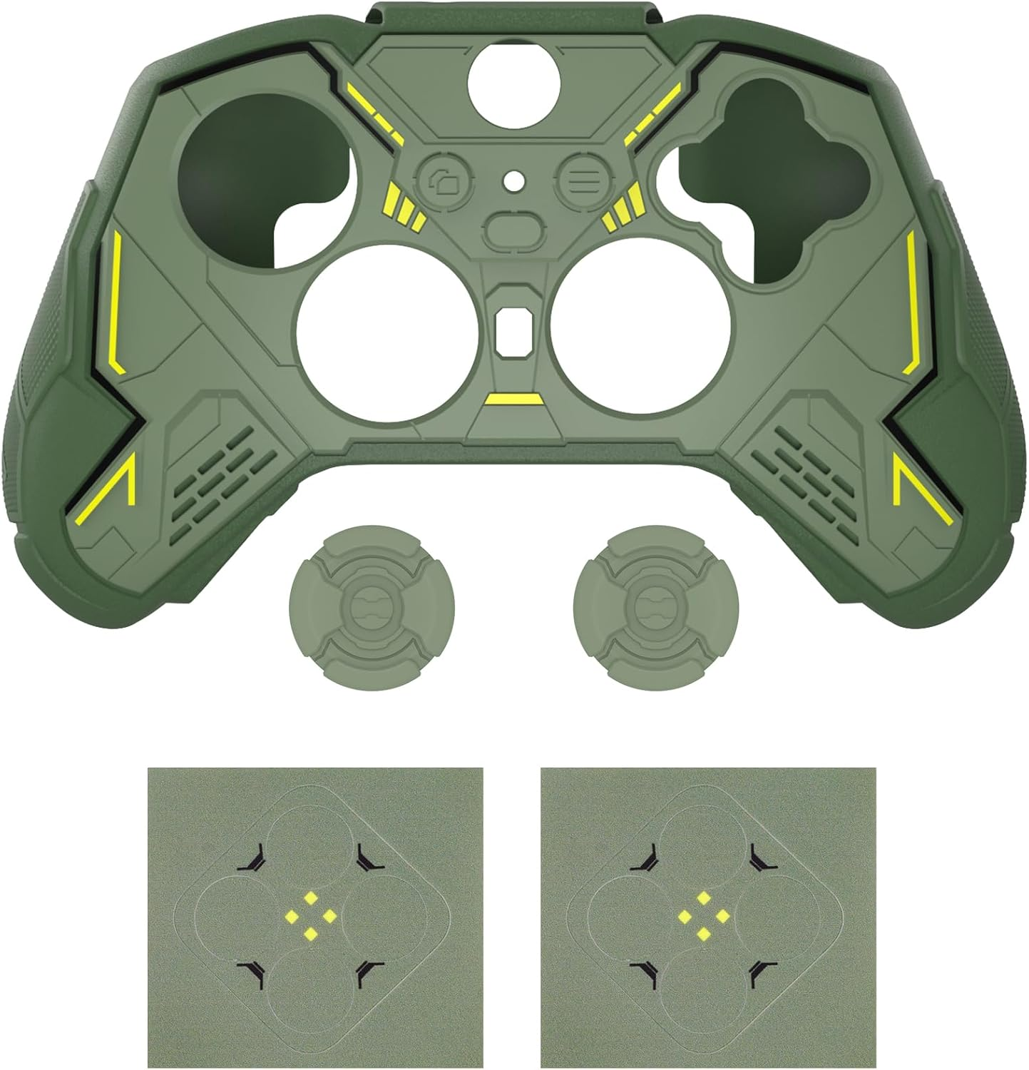 Playvital Stellar Mecha Silicone Cover Skin for Xbox Elite Series 2 & Elite Series 2 Core, Non-Slip Grip Protector for Xbox Elite 2 with Thumb Grips & Stickers, Army Green & Racing Green image number 3