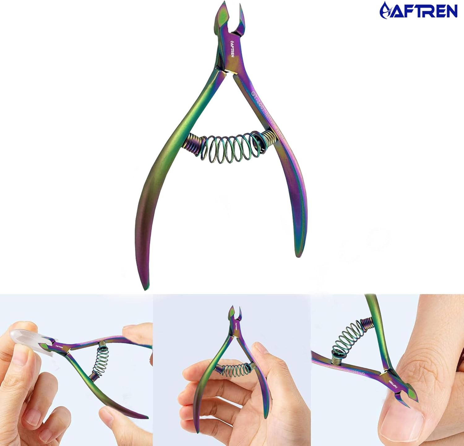 AFTREN Professional Cuticle Nipper 3/4 Jaw Extremely Sharp Cuticle Nippers Spring Scissors Stainless Steel Nail Clippers Pedicure Nail Tool Multi-Purpose Pliers image number 3