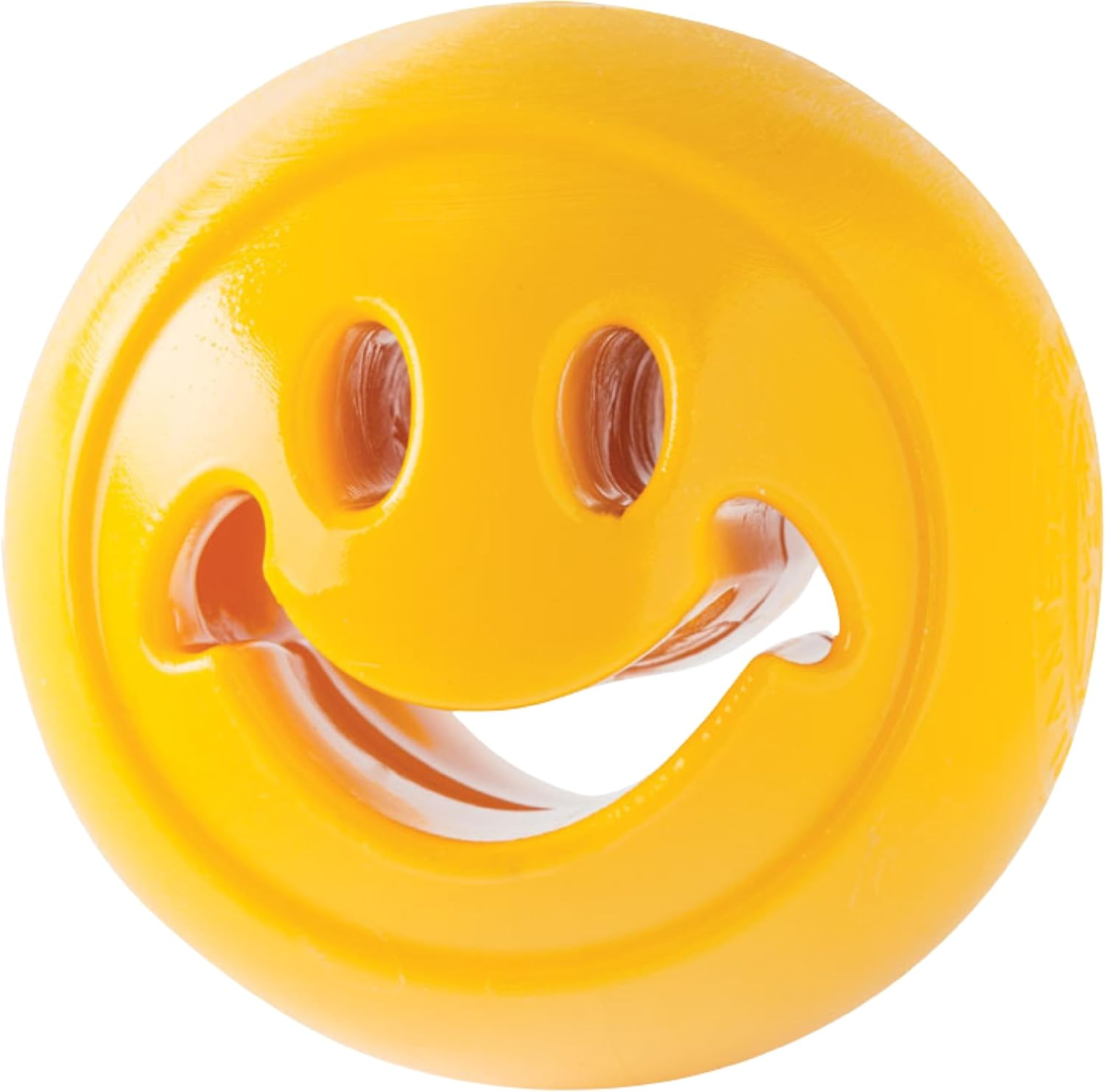 Planet Dog Orbee-Tuff Nooks Yellow Smiley Face Treat-Dispensing Dog Toy image number 5