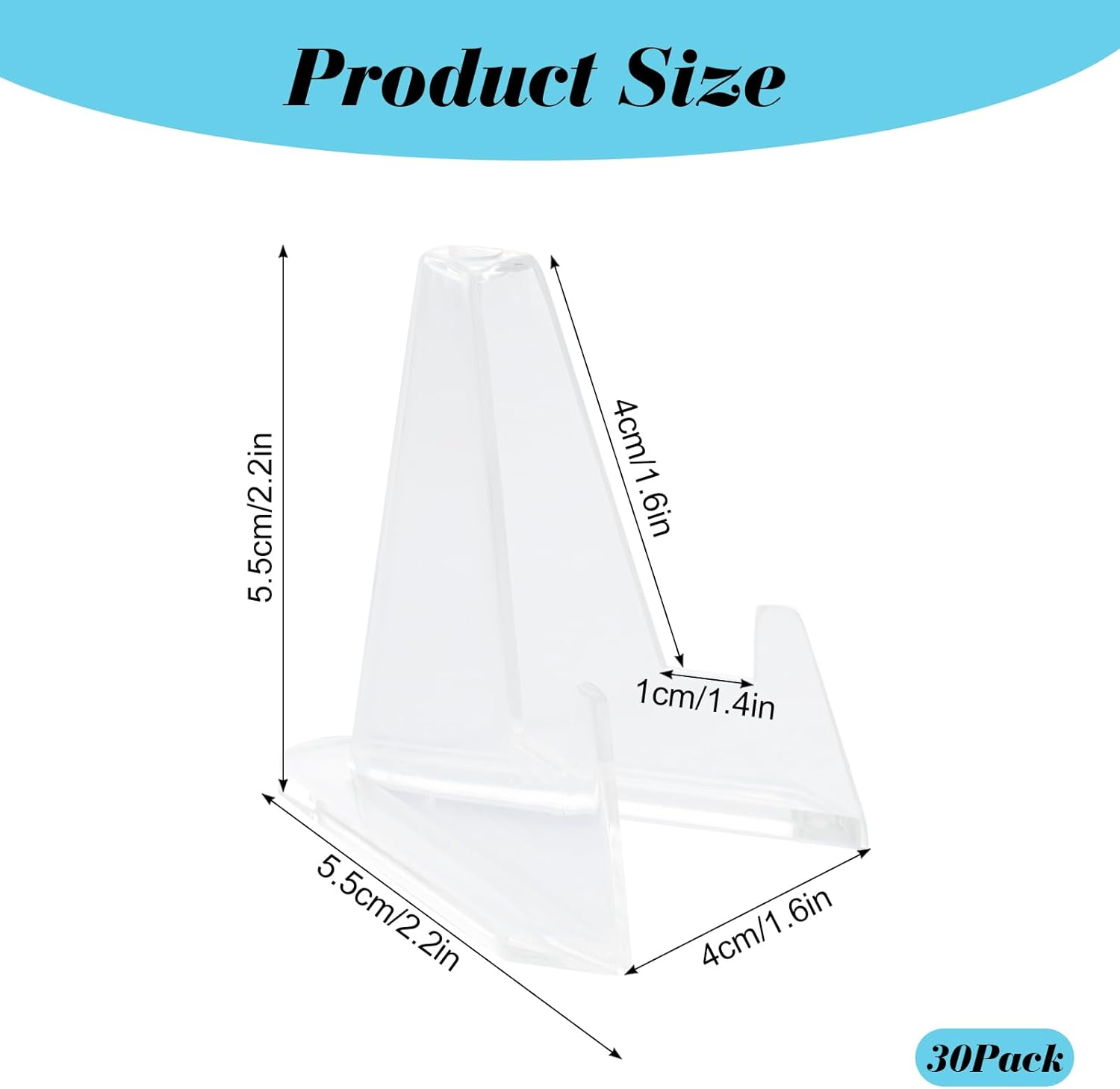 30 Packs Card Display Stand Acrylic Easel Stands Coin Display Easel Holder Mini Card Stands Sports Card Holder for Coin Graded Card Challenge Medals Sports Card Baseball Card Trading Card image number 6