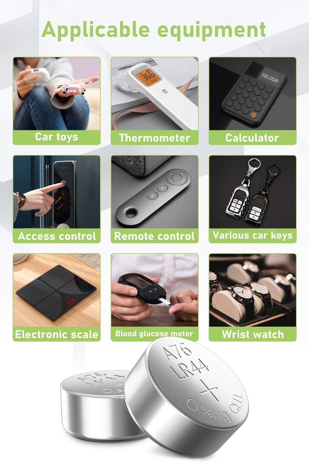 10 Count AG13 Battery LR44 Button Cell Batteries L1154 Battery 1.5V G13 357 303 SR44 LR1154 Button Coin Batteries for Calculator Watch image number 1