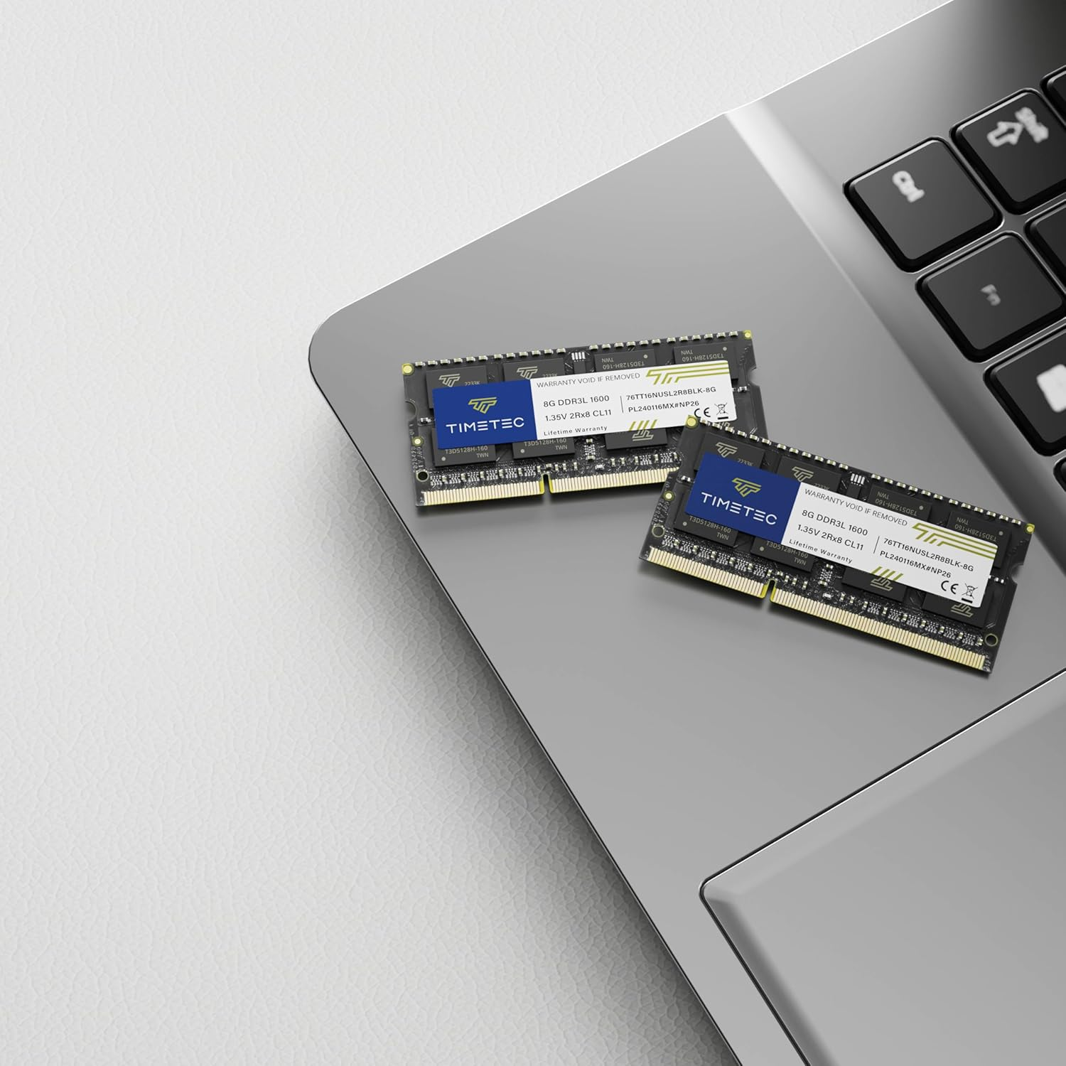 Timetec 16GB Kit(2X8Gb) DDR3L / DDR3 1600Mhz (DDR3L-1600) PC3L-12800 / PC3-12800 Non-Ecc Unbuffered 1.35V/1.5V CL11 2Rx8 204 Pin SODIMM Laptop Notebook PC Computer Memory RAM Module Upgrade Black PCB