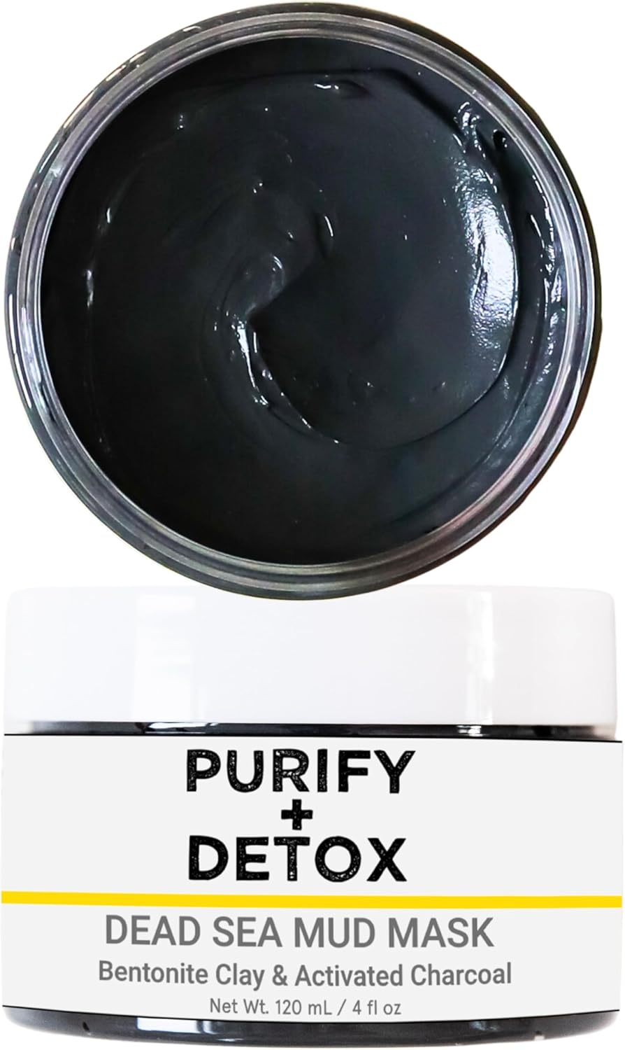 Mud Mask for Face with Dead Sea Mud, Bentonite Clay and Activated Charcoal - Made in USA -NO DRYING Facial Mask to Minimize Pore, Clear Blackheads- Great for Armpit Detox Too image number 3