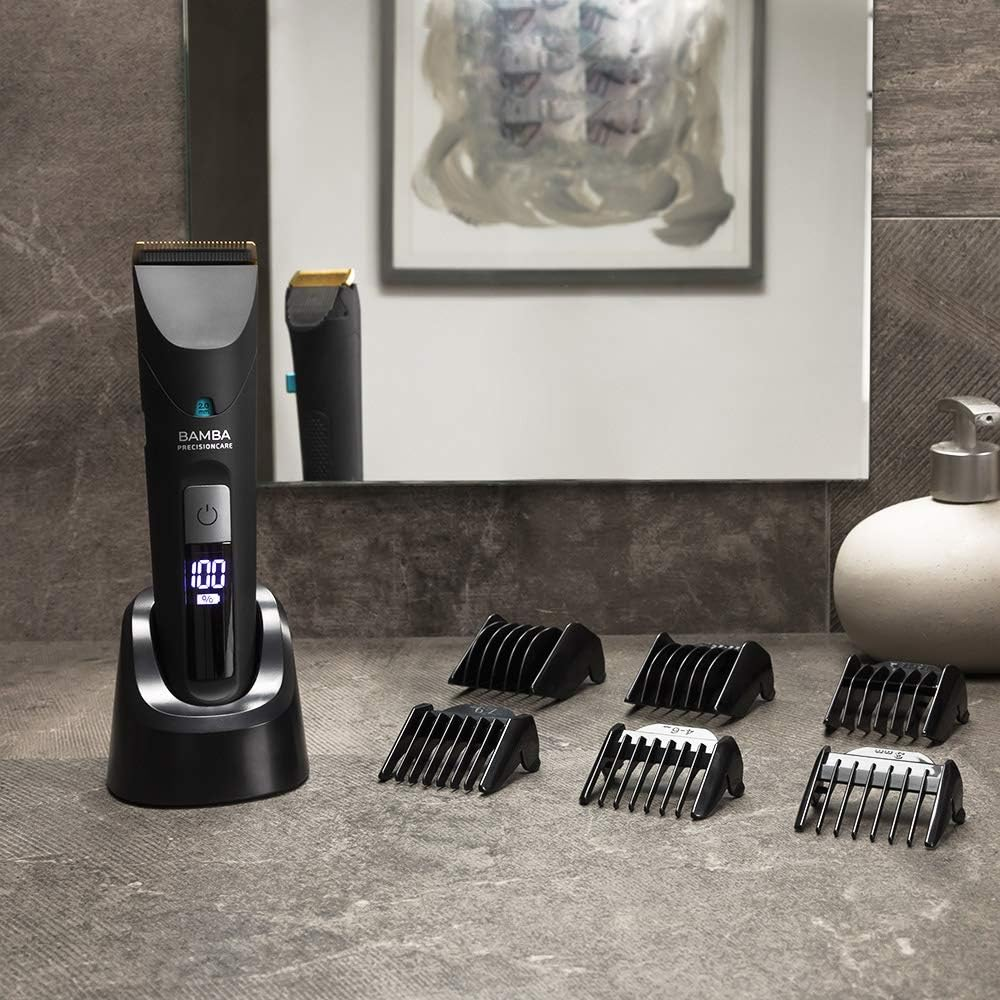 Cecotec Bamba Precisioncare Wet & Dry Hair Clipper, Lithium Battery, 120 Minutes Battery Life, Titanium Coated Stainless Steel Blades, IPX6, Wired Mode, Includes 8 Combs