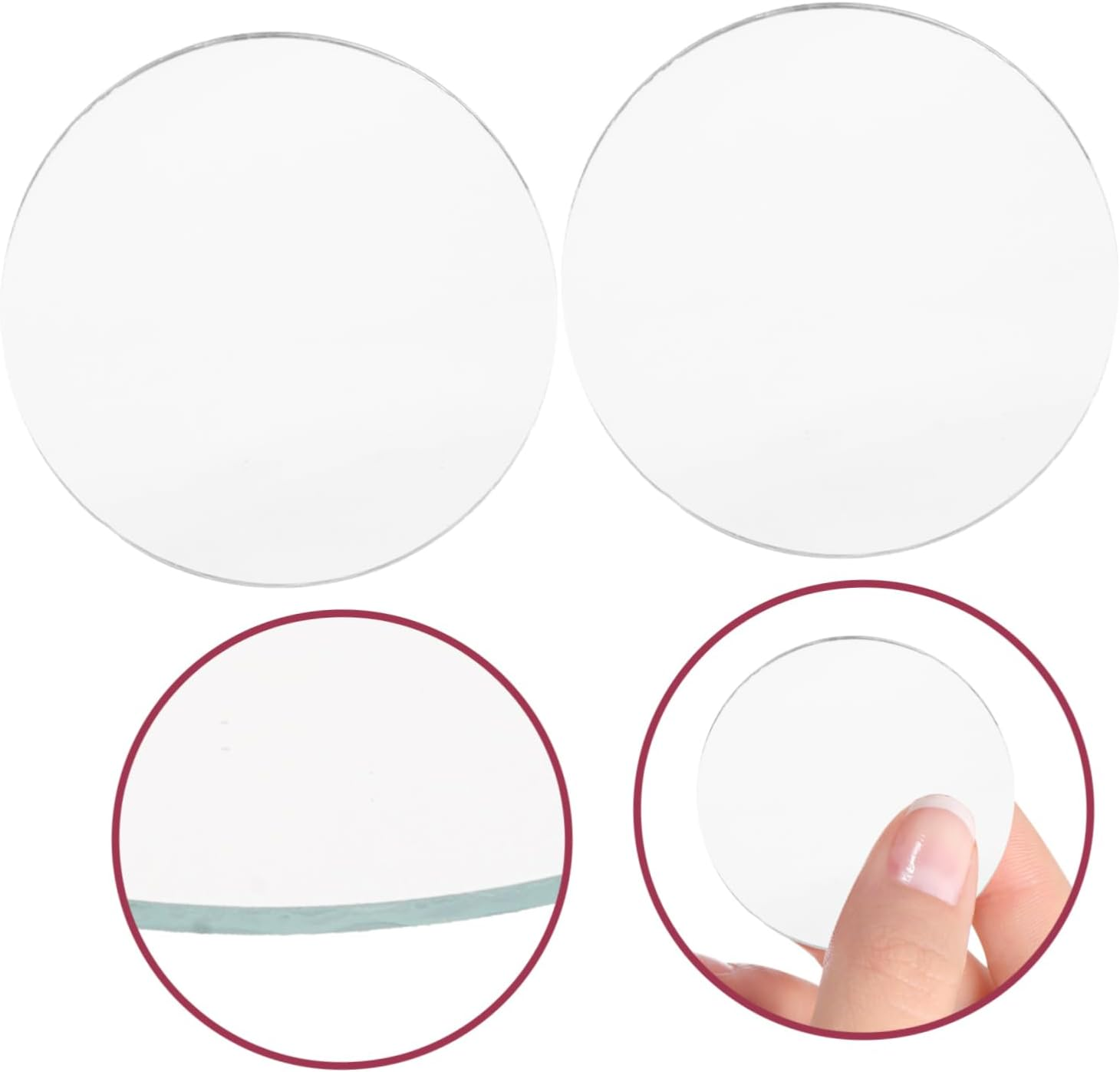 NOLITOY Small Mirrors Glass Mirror Sheets 10Pcs round 1.97In for Makeup and Beauty Enthusiasts Portable Easy-To-Use Home and Travel image number 4