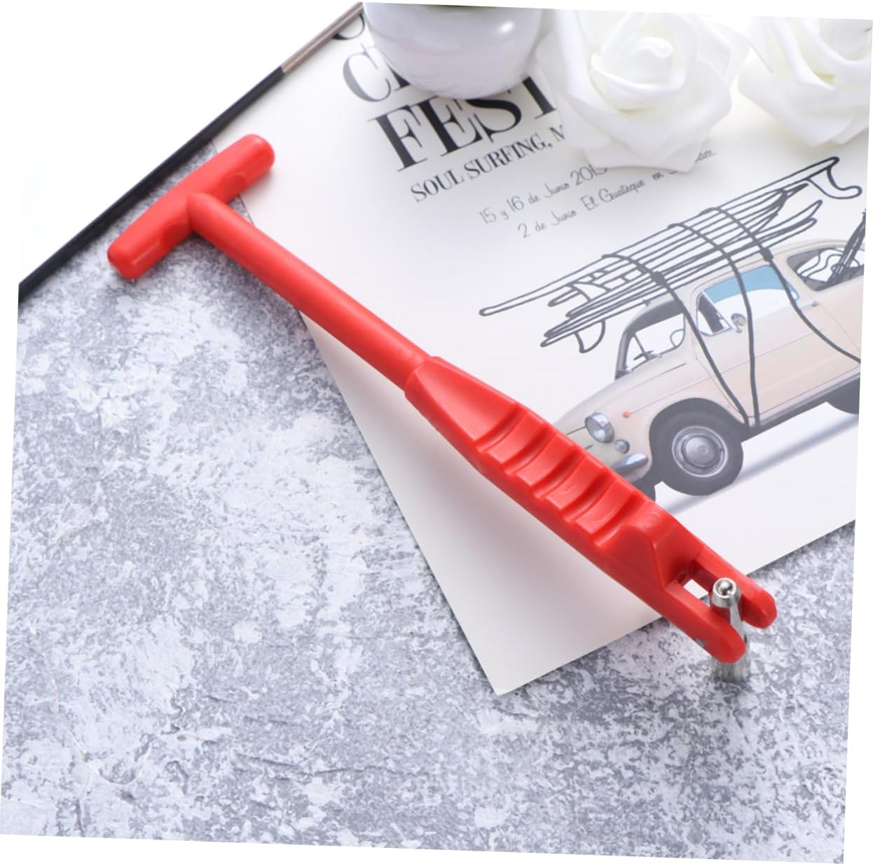 Beatifufu Valve Tool Kit for Automotive Tyre Mouth Repair Tool Plastic Handle Nonslip Steel Shaft Easy Installation Removal image number 5