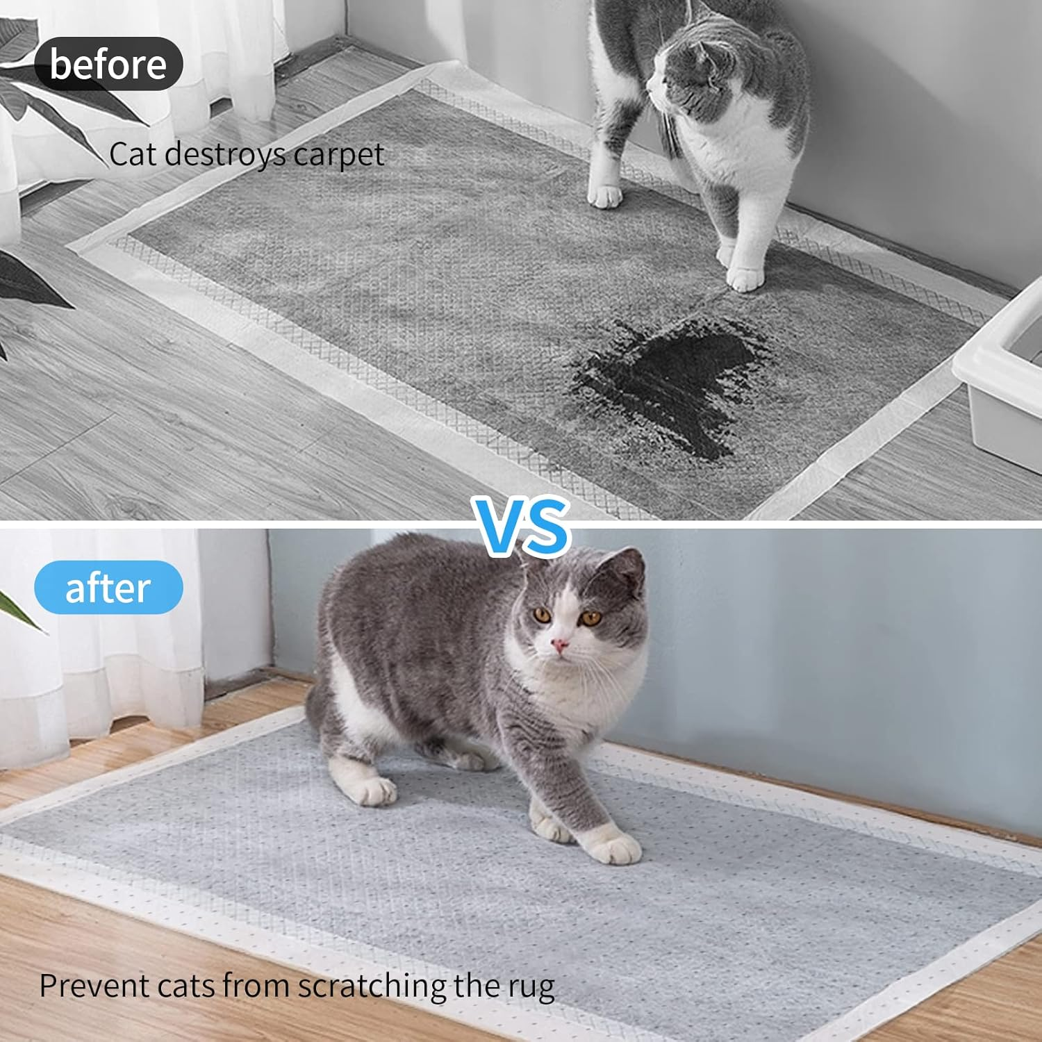 Carpet Protector for Cats, Durable Plastic Cat Scratch Protection Film for Carpet/Floor/Bedroom/Door/Porch, Prevent Rugs from Scratching/Wearing (31 X 250 Cm) image number 2