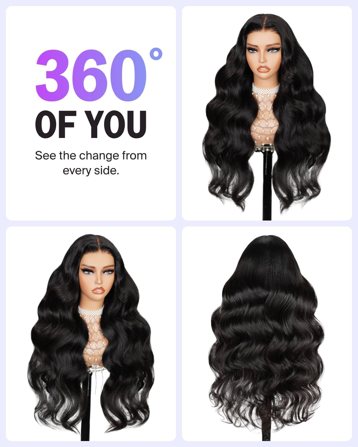 MEGALOOK 210% Density Glueless Wigs Human Hair HD Pre Cut 5X6 Lace Front Wigs Ready to Go Glueless Wig Body Wave Human Hair Wig Real Pre Plucked Bleached Tiny Knots 30 Inch image number 6