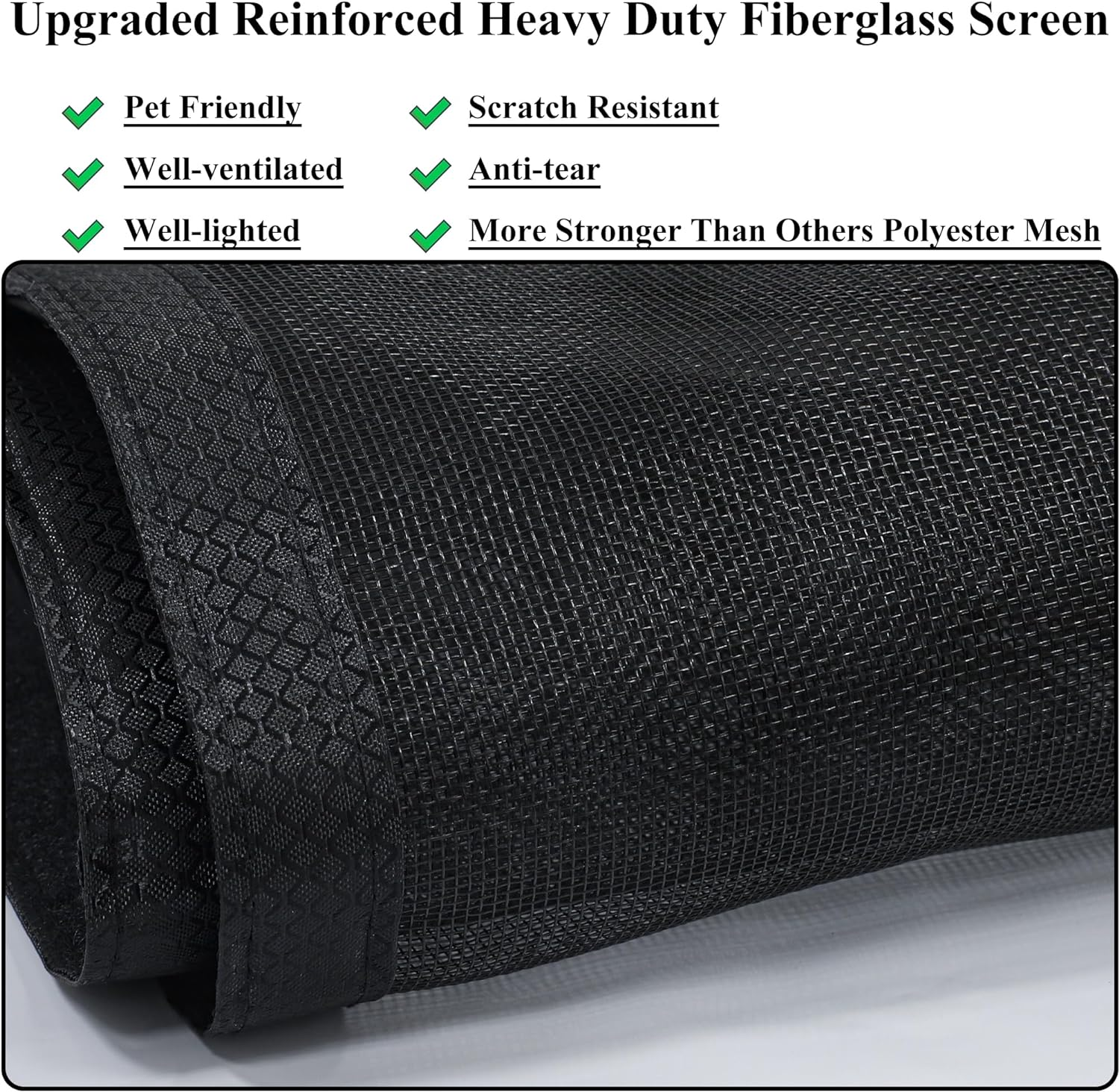 Magnetic Screen Door Upgraded-Model Full Strip Magnets,Reinforced Heavy Duty Fiberglass Mesh Magnetic Door Screen,Full Frame Seal Retractable Fly Screen Door Mesh Magnetic for Front Patio Back Door image number 4