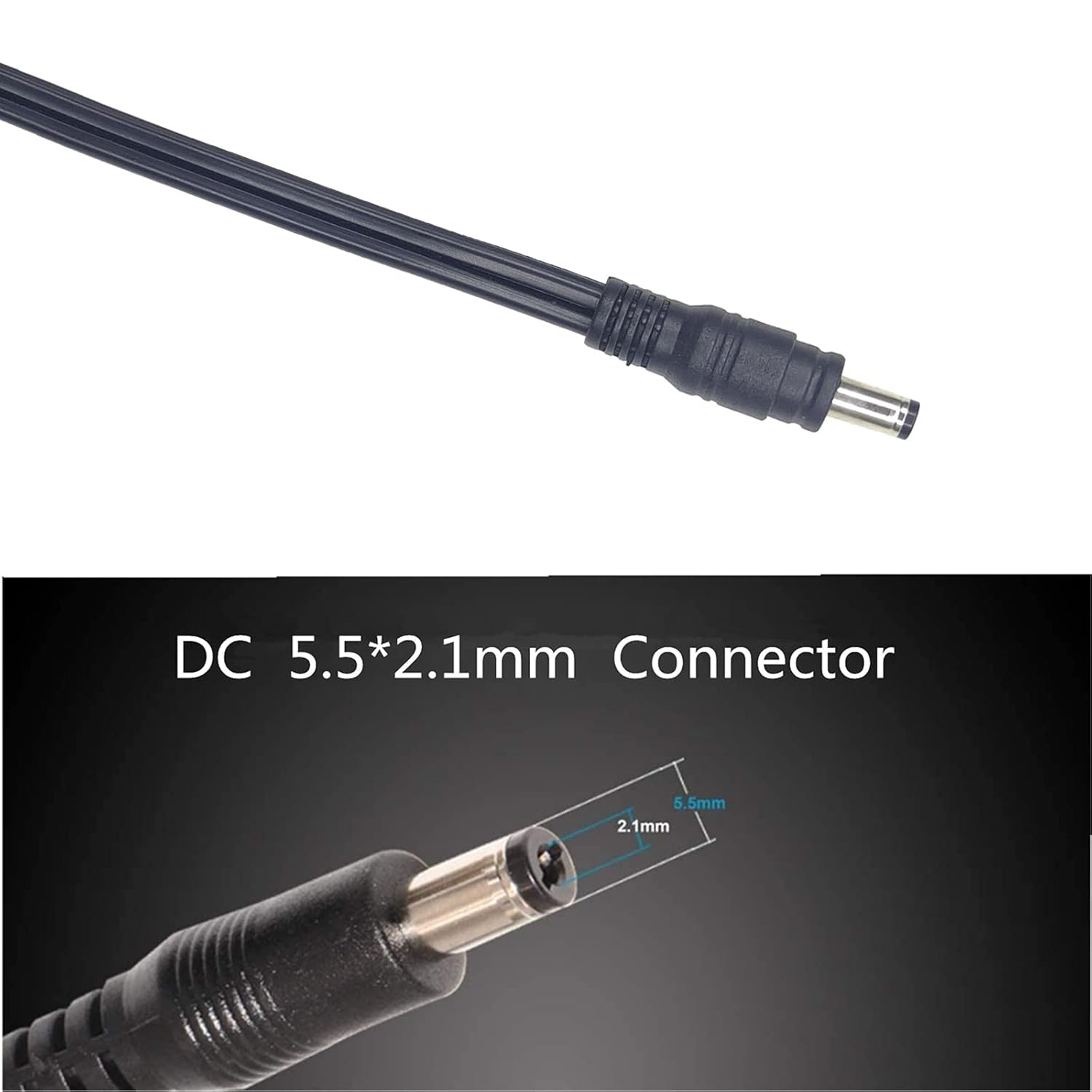 DC Female Cigarette Lighter Socket to DC 5.5Mm X 2.1Mm Male Barrel Plug Cord, 1Ft DC Car Charger Cable 12-24V DC Car Charger Auto Power Supply Cord for Car Refrigerator, Cleaner, Solar Generator image number 2