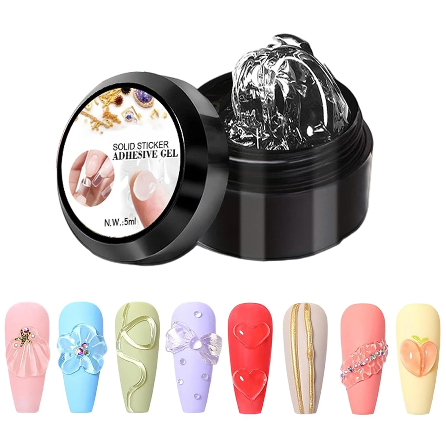 3D Sculpting Gel | 3D Waterless Molding Glue | Manicure Molding Gel,For Women Girls Home Manicure Pedicure Toe French Tips Rhinestone Flower Foil Charm Stamping image number 5