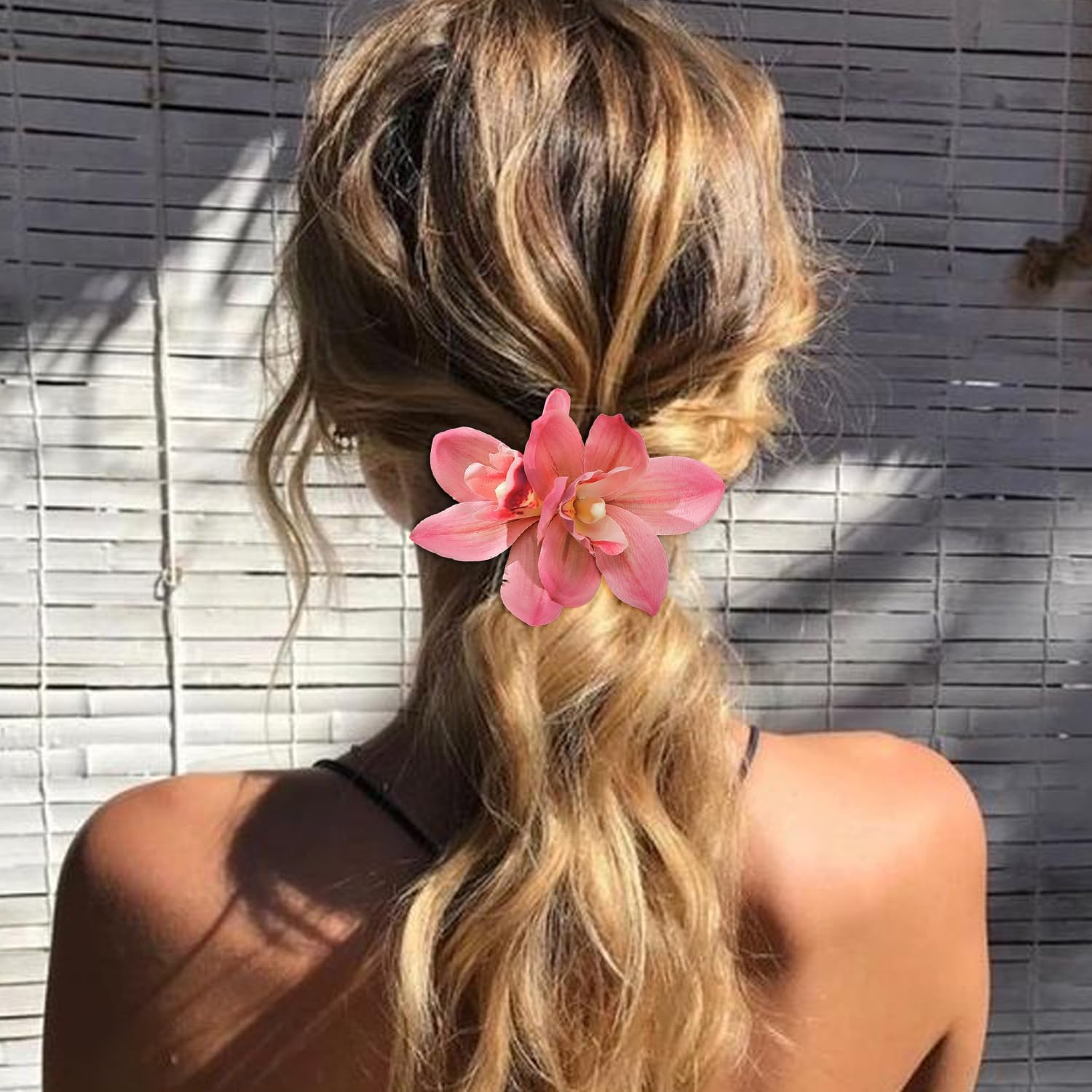 Set of 3 Hair Pins and 1 Hair Ring, Simulation Phalaenopsis Headdress, Atmosphere Hair Accessories, Suitable for Holidays by the Sea, Wedding Dress.