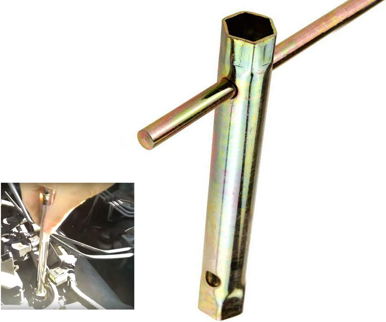 16-18Mm(5/8-45/64'') Motorcycle Ignition Spark Plug Spanner Deep Reach Socket Wrench Tool Set image number 1