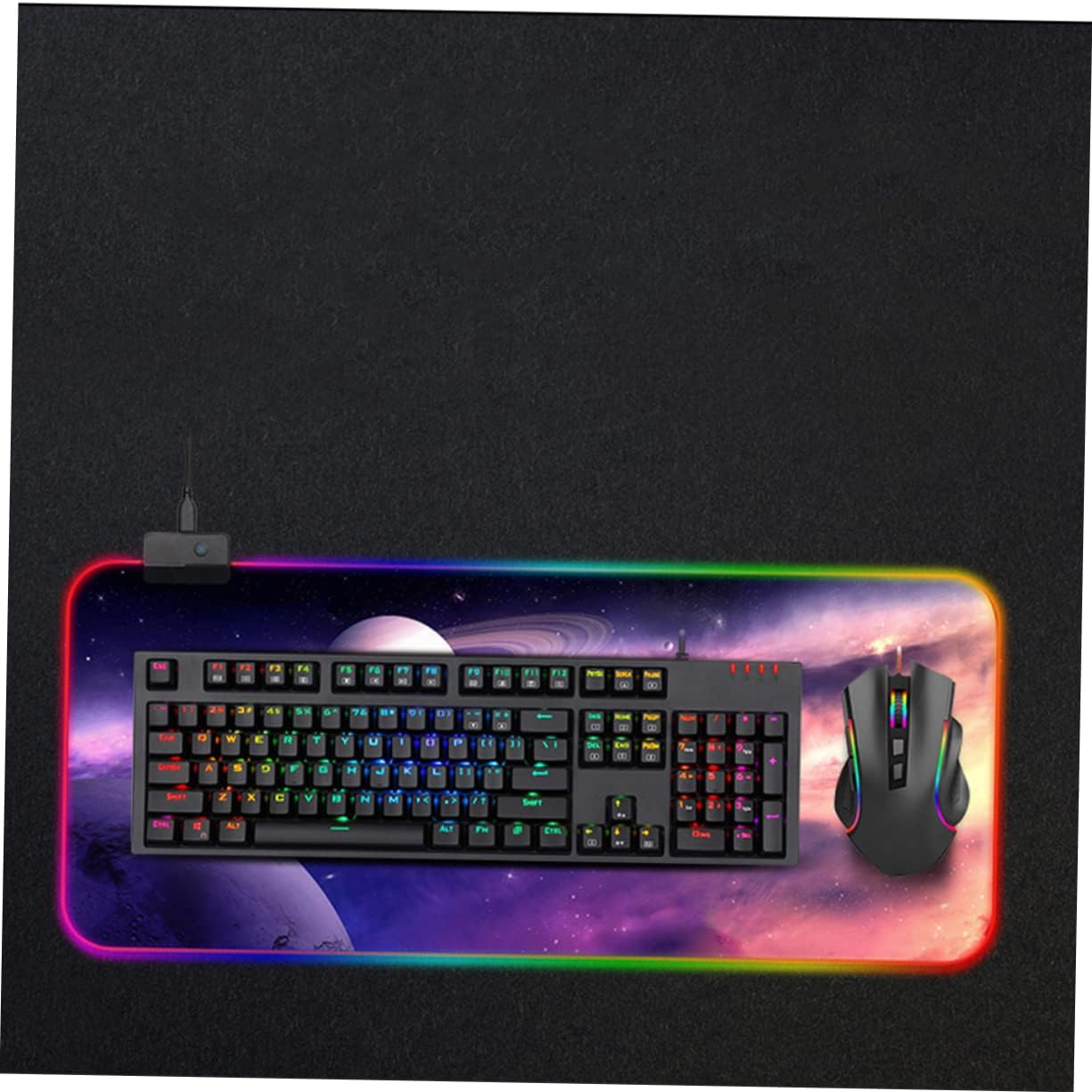 STOBOK RGB Luminous Mouse Pad Led Colors Large Desk Pad Multiple Light Effects Easy Storage image number 6