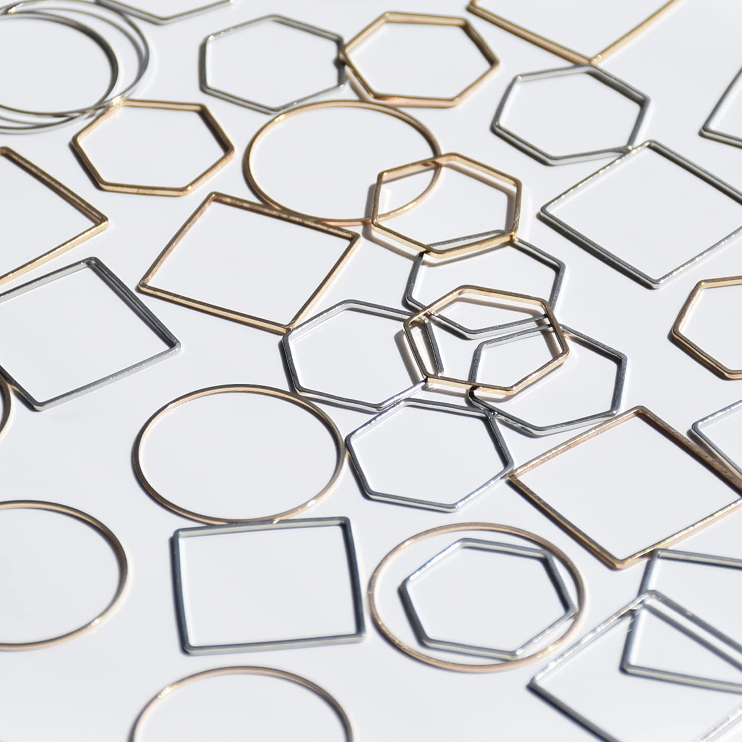 60Pcs Earrings Beading Hoop for Jewelry Making, Funcyboo Earrings Findings Hoops Earring Charms Open Bezel Pendant Frame for DIY Craft,Earring Necklace,Crafts Supplies(3 Styles) image number 1