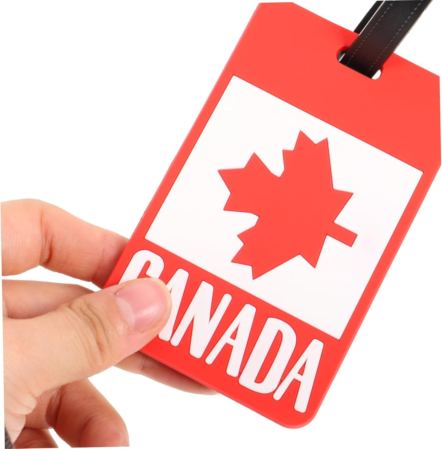 TOGEVAL 2Pcs Canada Flag Design Luggage Tags for Suitcases Travel Bag Tags Reusable image number 2