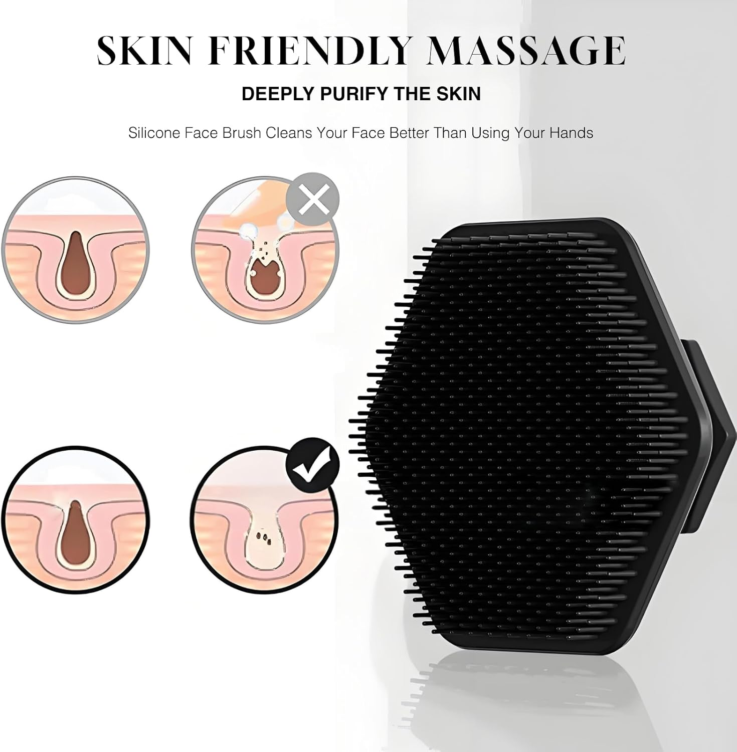 2Pcs Men&rsquo;S Face Scrubber Silicone Facial Cleansing Brush Set, Gentle Exfoliator Pad E Soft-Touch Massager for Deep Cleaning, Removes Dead Skin, Ideal Grooming Accessory for Men&rsquo;S Skincare Routine image number 3