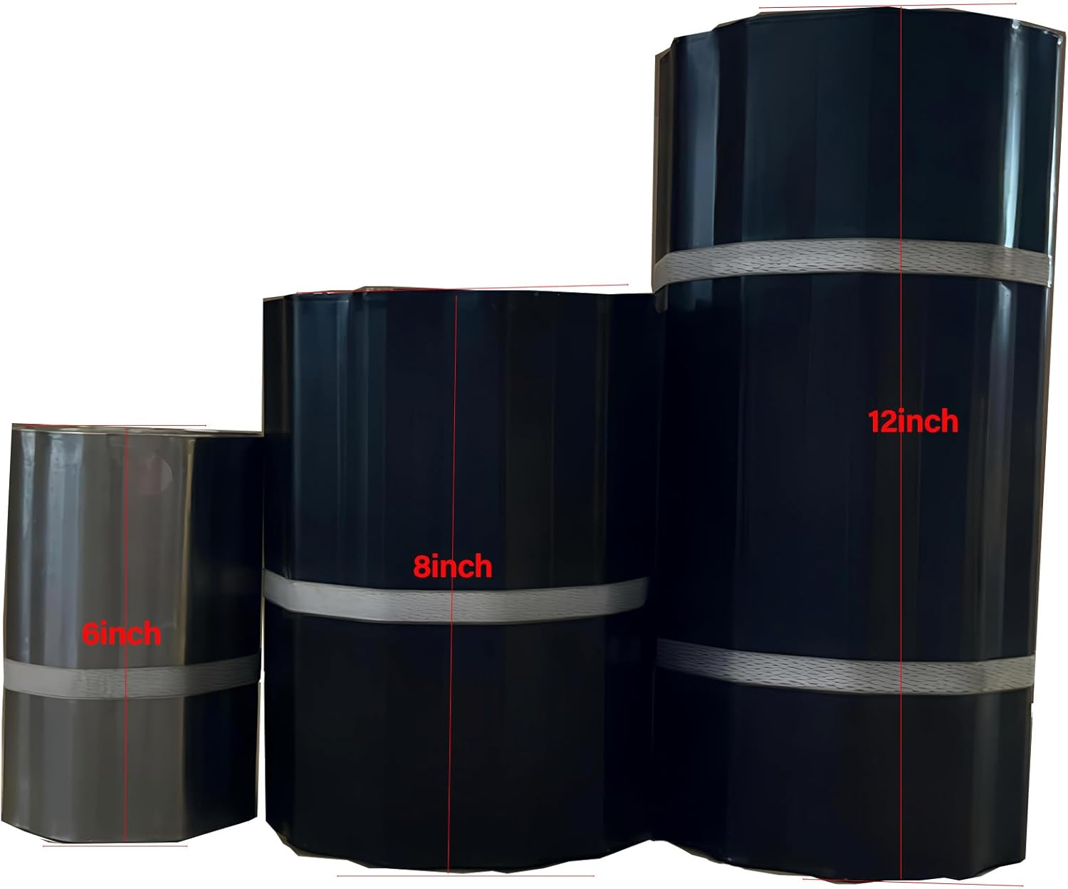 AUTENS 20Ft Corrugated Metal Garden Edging, Metal Landscape Edging for Lawn, Flower Bed, Garden Fence, Paver Edging, Flower Bed Border Flexible Curred or Cut as Needed (Black, 20Ft*8Inch) image number 1