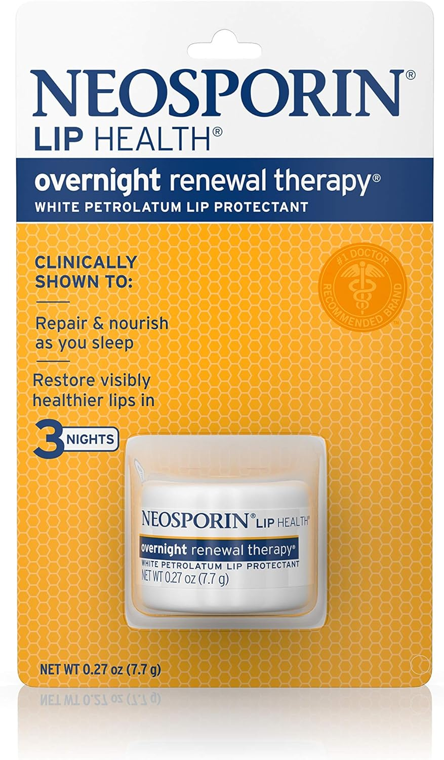 Neosporin Lip Health Overnight Healthy Lips Renewal Therapy Petrolatum Lip Protectant 0.27 Oz
