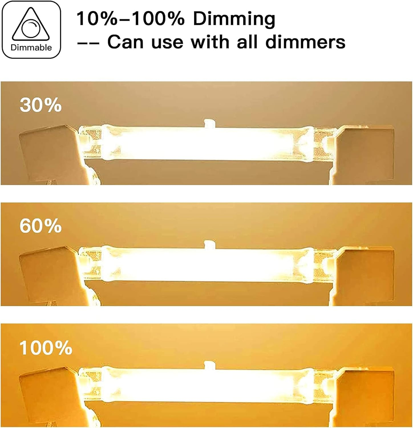 Jaenmsa R7S 6 Pieces Halogen Bulb 118Mm 400W, Dimmable 230V J118 4000LM Warm White 2700K, Halogen R7S Bulbs Suitable for Floor Lamps, Street Bulbs, Landscape Lamps image number 1