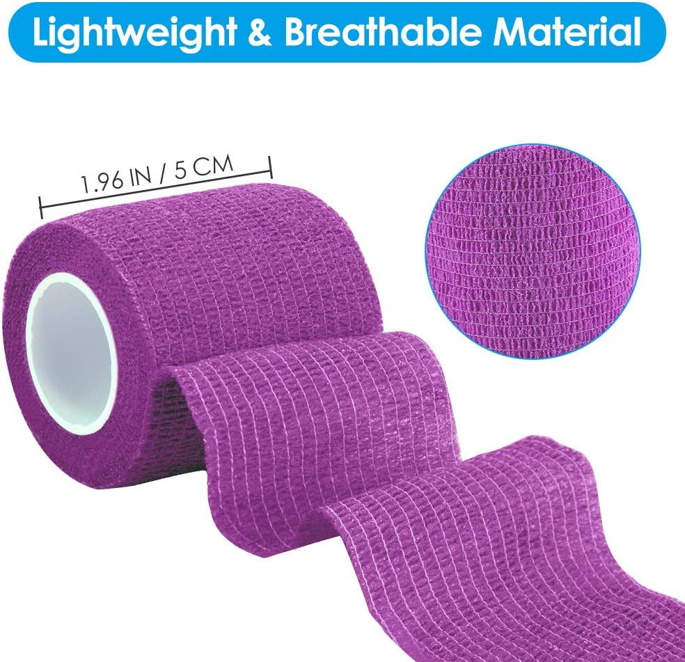 Nasjac Pet Self Adhesive Bandage, 5CM Pet Vet Wrap Tape Non-Woven Cohesive Gauze Rolls for Wrist Healing Ankle Sprain & Swelling (Mixed Color, 6 Rolls) image number 6