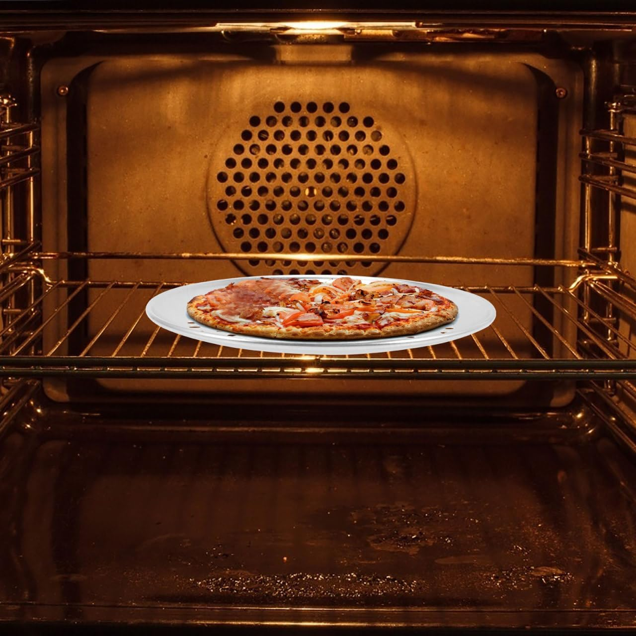 Tofficu 9 Inch Pizza Baking Pan with Holes Stainless Steel Perforated Pizza Tray for Oven Even Heat Distribution Crispy Crust Home Kitchen Bakeware image number 2