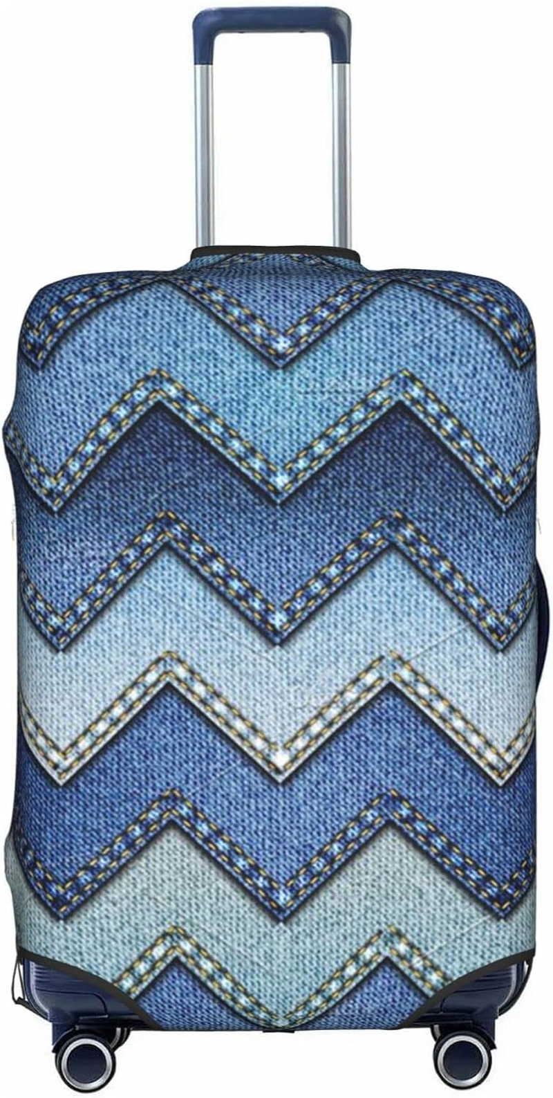 Gradient Blue Denim Luggage Cover Anti-Scratch Suitcase Protector Fits 18-32 Inch Luggage image number 4