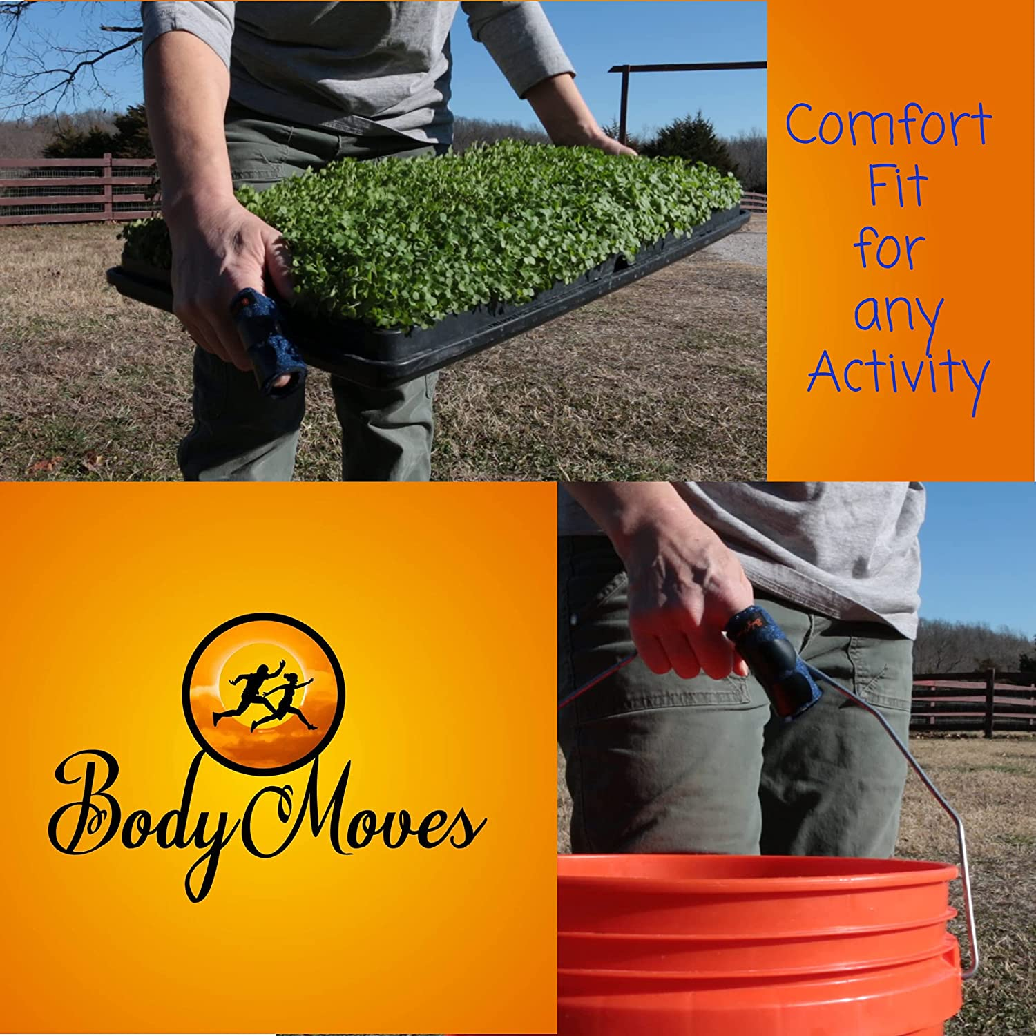 Bodymoves 5 Finger Splints plus 1 Pinkie Black Splint