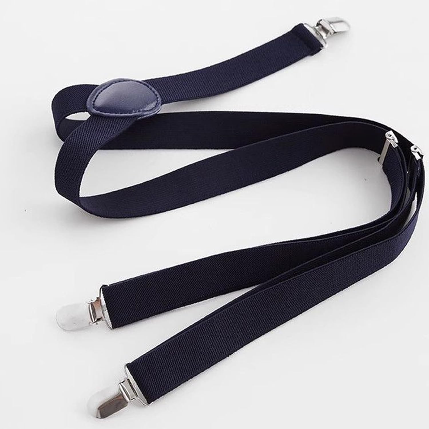 CTOUUGRS Men'S 1 Inch Solid Straight Clip Suspender Y Back Suspenders Adjustable Size Elastic Braces for Men and Women Heavy Duty Clips image number 2