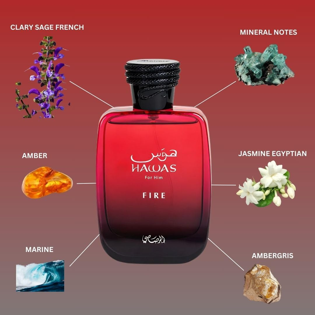 RASASI Hawas Fire for Him Eau De Parfum Spray 100ML (3.4 OZ) Ignite Your Inner Passion with a Bold and Fiery Essence&mdash;Experience a Long Lasting & Luxurious Masculine Scent image number 3