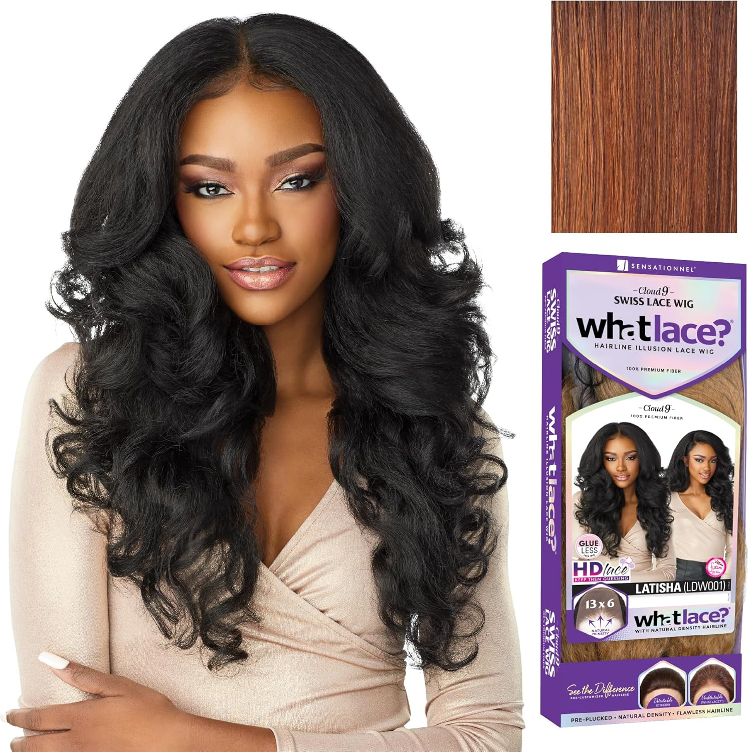 Synthetic Cloud9 What Lace Wig - LATISHA (1B off Black)