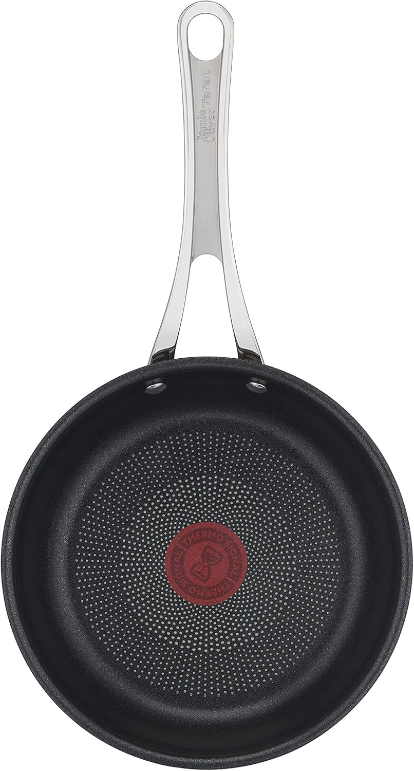 Tefal Jamie Oliver Cook'S Classic Induction Frying Pan, 20 Cm, Free Non-Stick Coating, Thermal Signal at Ideal Frying Temperature, Riveted Silicone Handle, Suitable for All Hob Types, E30602