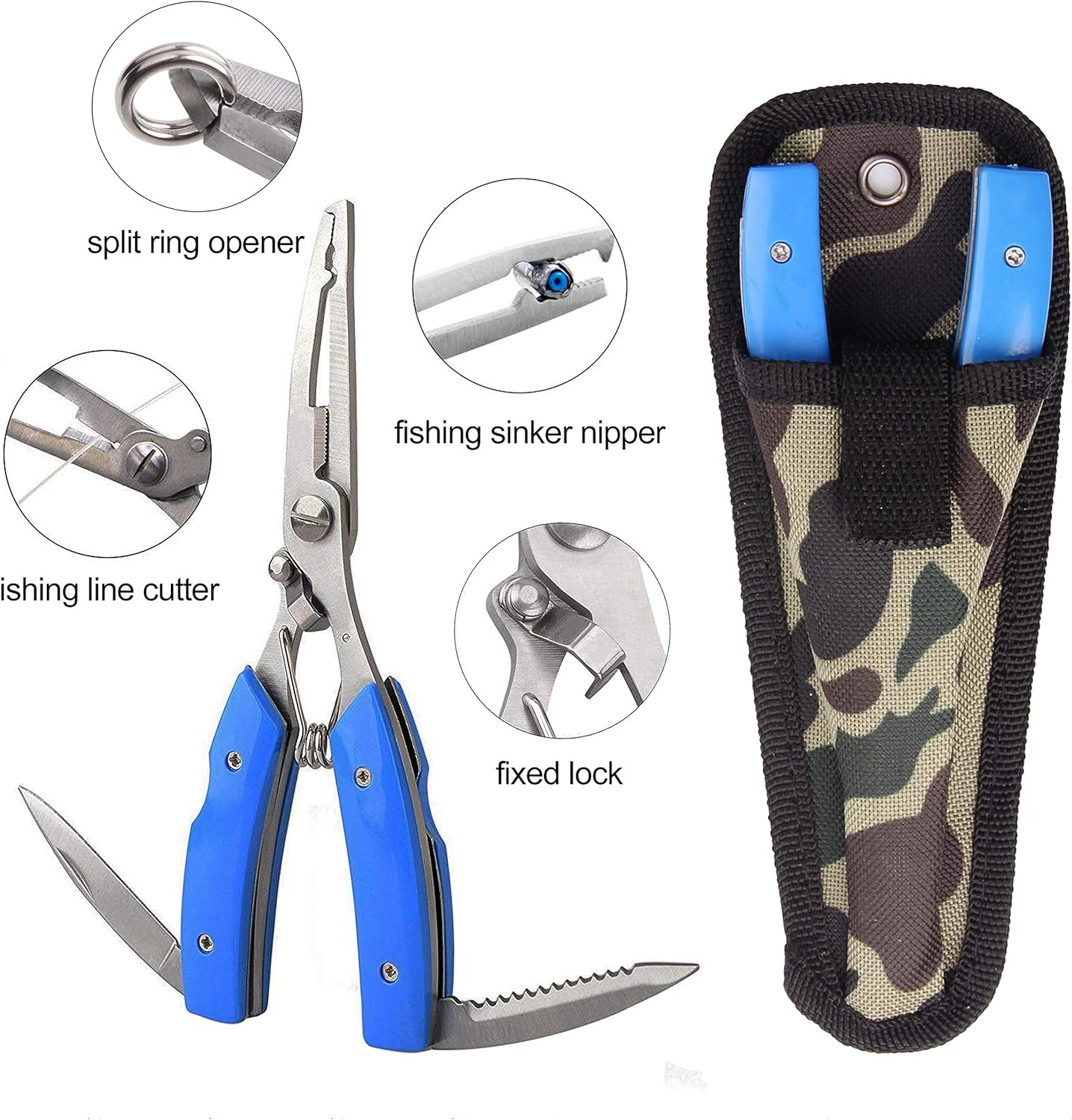 Unpainted Crankbaits Blank Fishing Minnow Lure Kit - 291Pcs Fishing Pliers Scissors,Treble Hooks,Fishing Split Rings,Fishing Lure Sticker 3D Eyes DIY Fishing Tackle image number 2