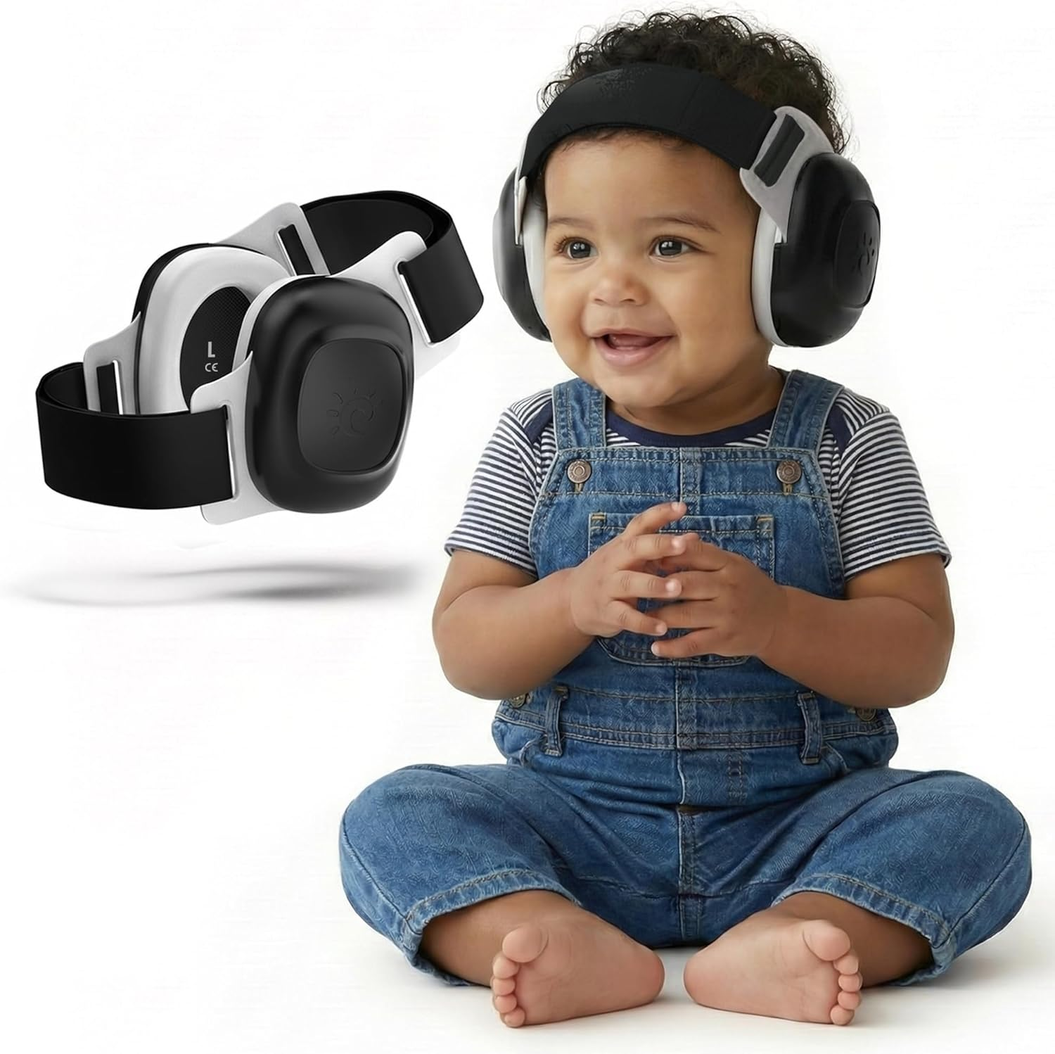 Rndeen Pro Baby Ear Muffs for Noise Protection 25Db Noise Reduction for Infants 0-48 Months CE & ANSI Certified Adjustable Ergonomic Ultrasoft Anti-Slip Safe Soothing Travel Sleep (Pink)