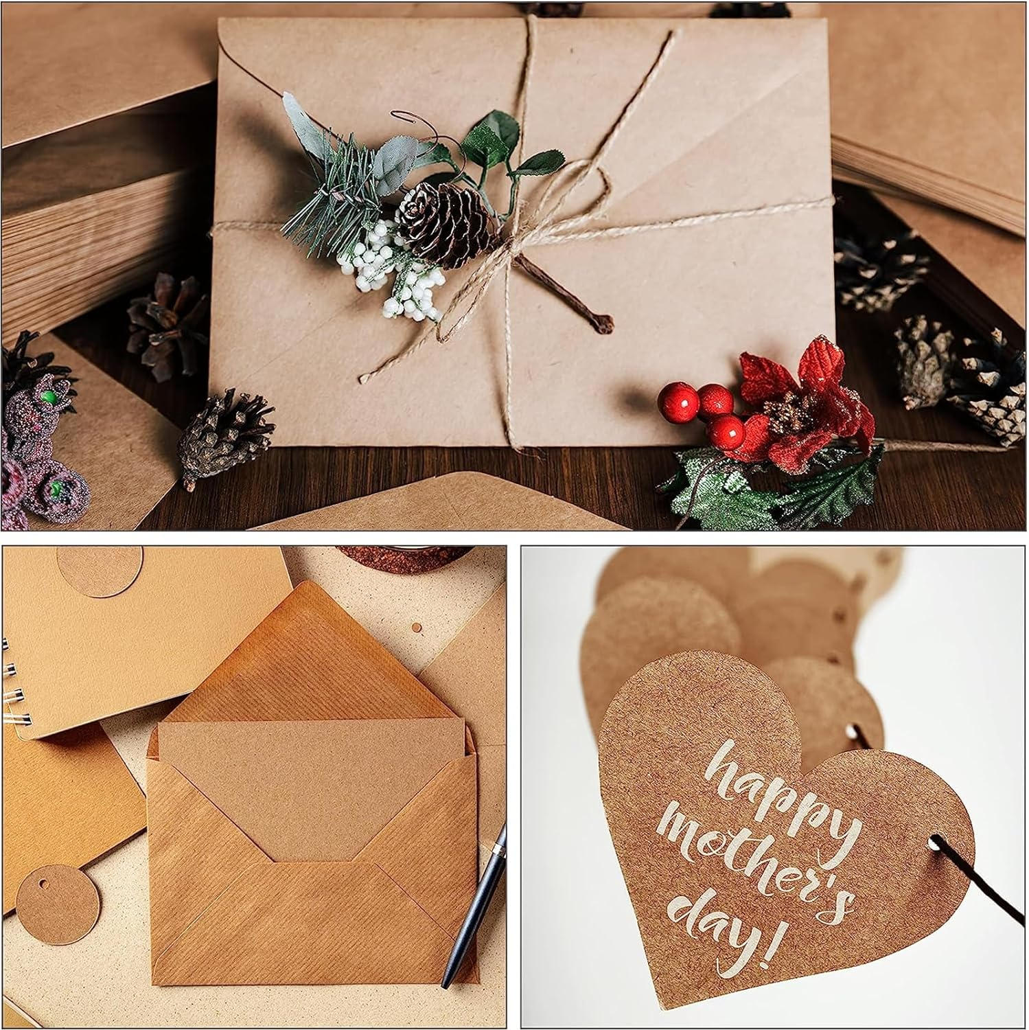 100 Pack Kraft Paper Sheets, A4 Size 8.27X11.69 Inches, Kraft Paper, Brown Craft Paper, Craft Paper Sheets, Brown Printer Paper, Kraft Stationary Paper image number 4