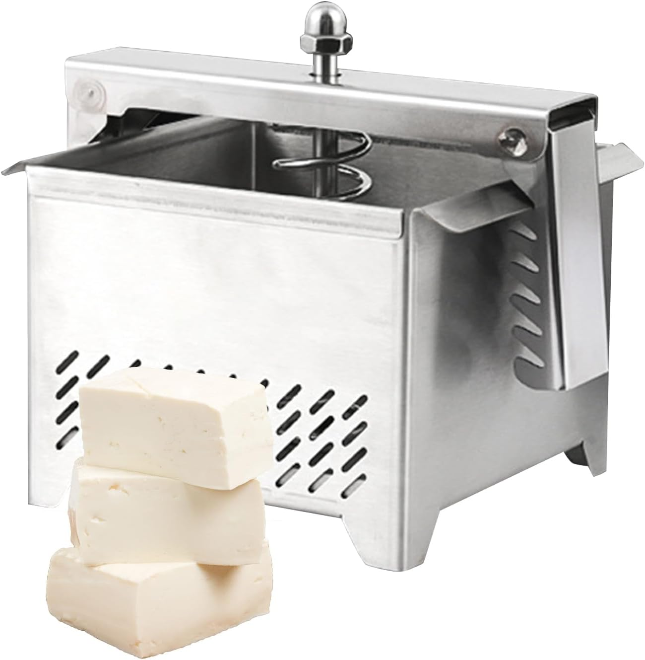 Doufu Maker | Cheese Press for Cheese Making,Drip Tray Reusable Food Presser with Drain Hole Water Removal Firm Whey Separator for Yogurt & Organic image number 5