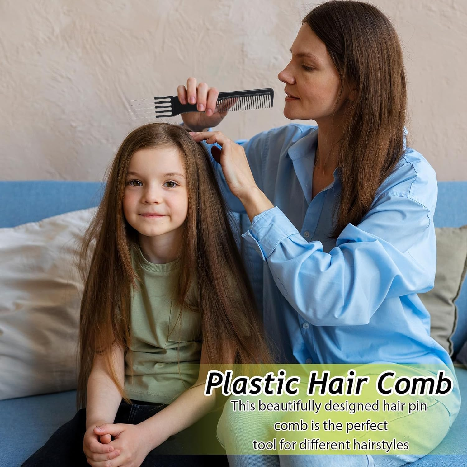 Metal Prong Pick Comb Double-Head Teasing Comb,4Pcs Black Metal Prong Pick Comb,Lift Teasing Comb with Metal Prong,Lift Teasing Comb Salon Teasing Back Comb,Carbon Lift Teasing Combs with Metal Prong image number 4