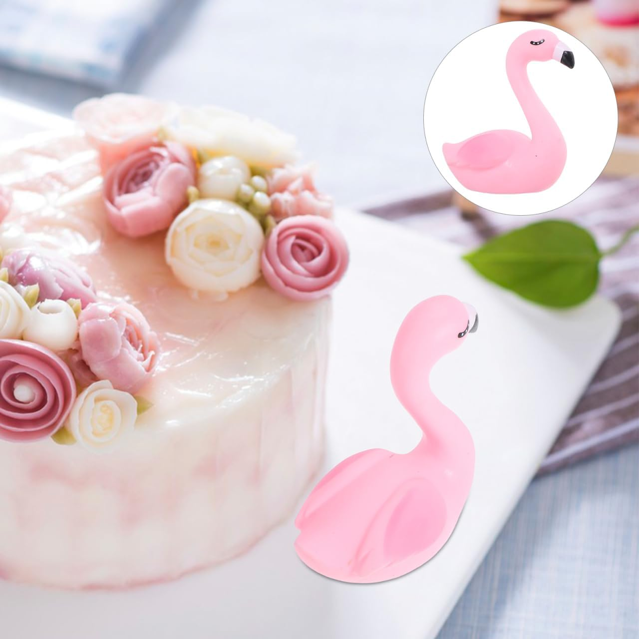 PRETYZOOM Flamingo Cake Topper Christmas Cake Toppers Cap Cake Topper Decor Birthday Cake Toppers Wedding Topper Pink Cartoon Ornaments image number 3