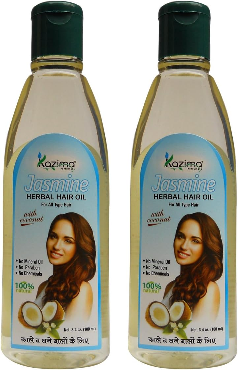 KAZIMA Jasmine Herbal Hair Oil Ideal for anti Hair Loss, Lice Prevention, Dandruff & Promote Hair Growth (100ML) (Pack of 2) image number 2