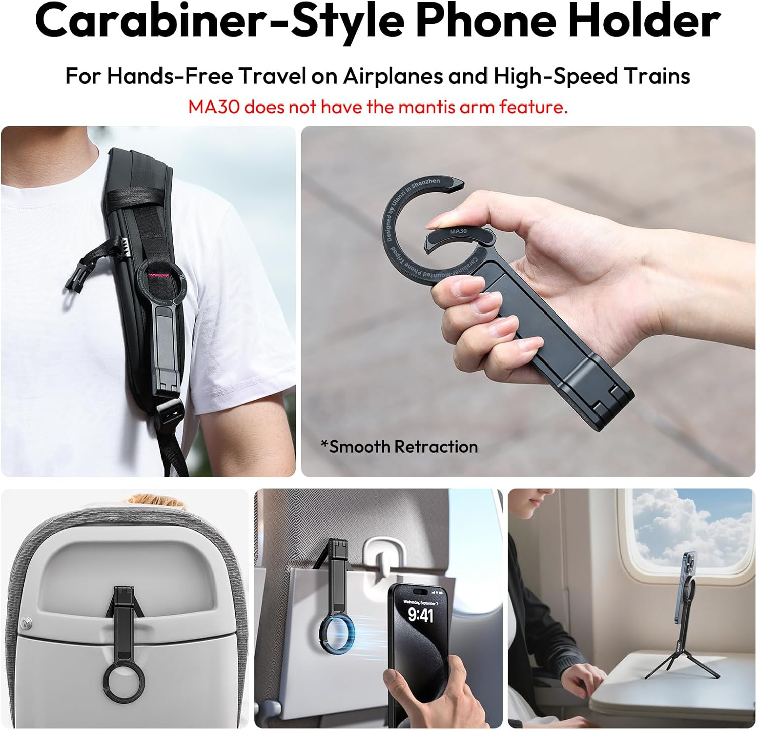 ULANZI MA30 Magnetic Phone Tripod Stand for Iphone - Aluminium Maglock Smartphone Mini Tripod Pocket Cell Phone Stand Dual-Sided Magnet Quick Mount Compatible with Iphone 17 16 15 14 13 12 (Black) - Dark Gray image number 5