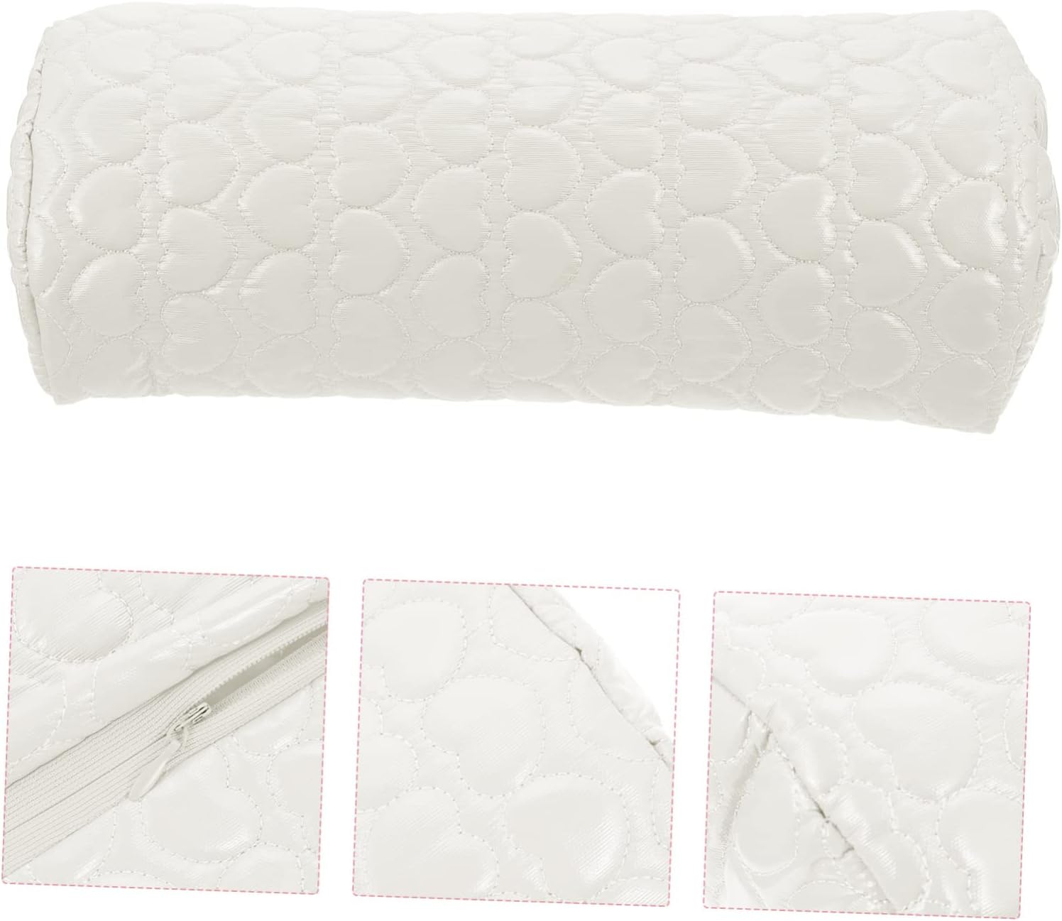 FOMIYES Manicure Hand Pillow Nail Art Hand Pad White Pu Leather Wrist Rest Cushion Semi-Circular Nail Salon Home Use - Black image number 6