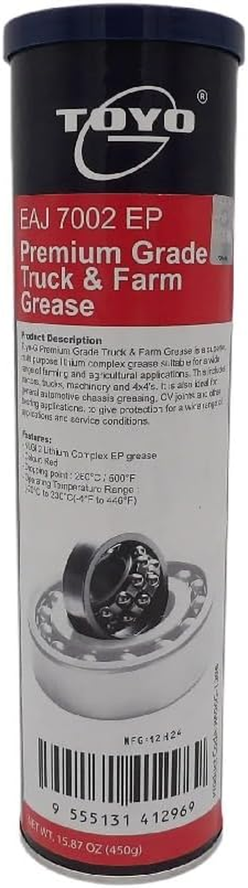 Toyo Truck Farm Grease in Cartridge 450 G, Red image number 2