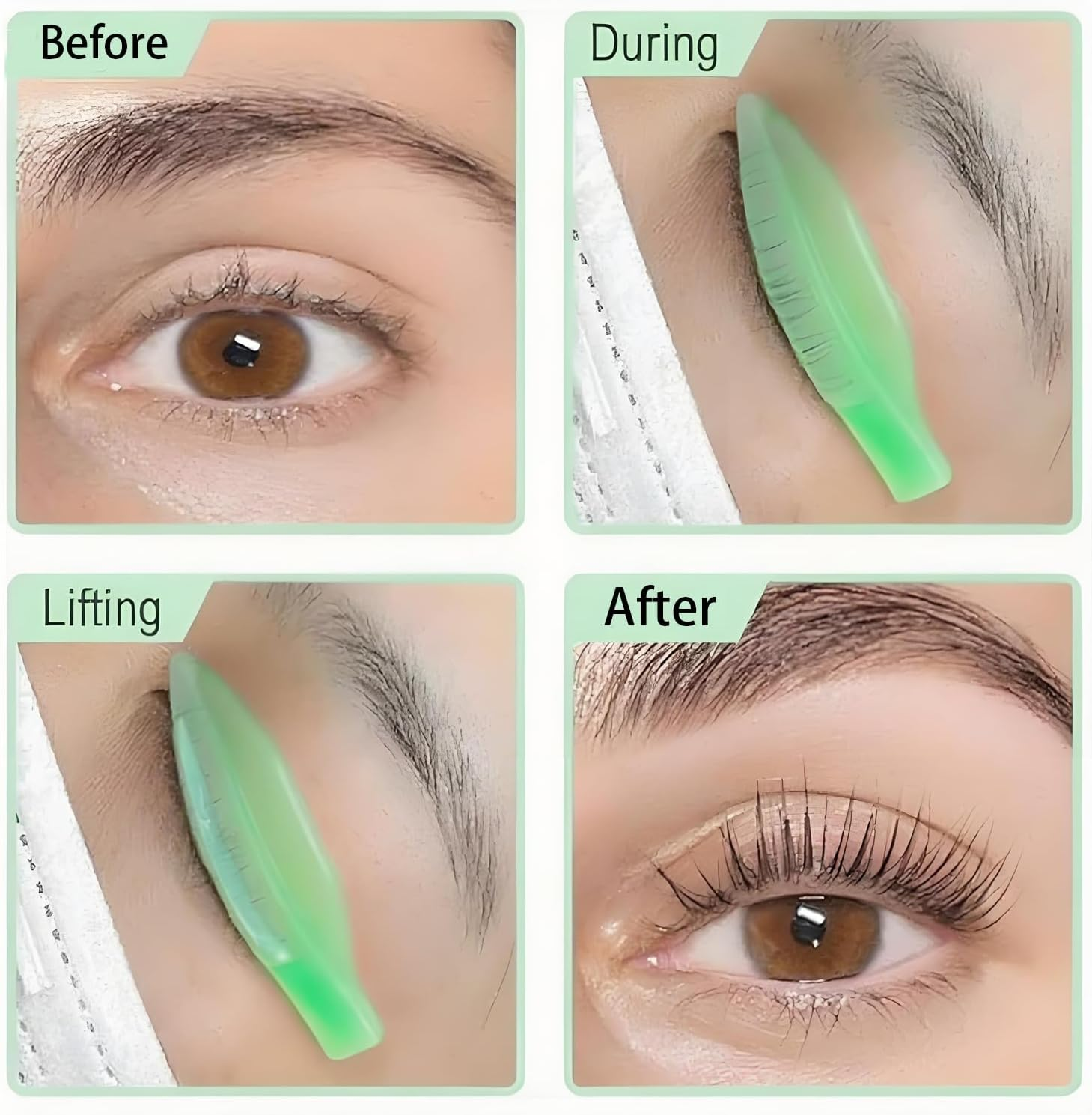 8 Silicone Eyelash Curling Shields,4 Sizes of Reusable Eyelash Curlers,Self-Adhesive Curling Pads,Diy Kit Suitable for All Eye Shapes image number 6