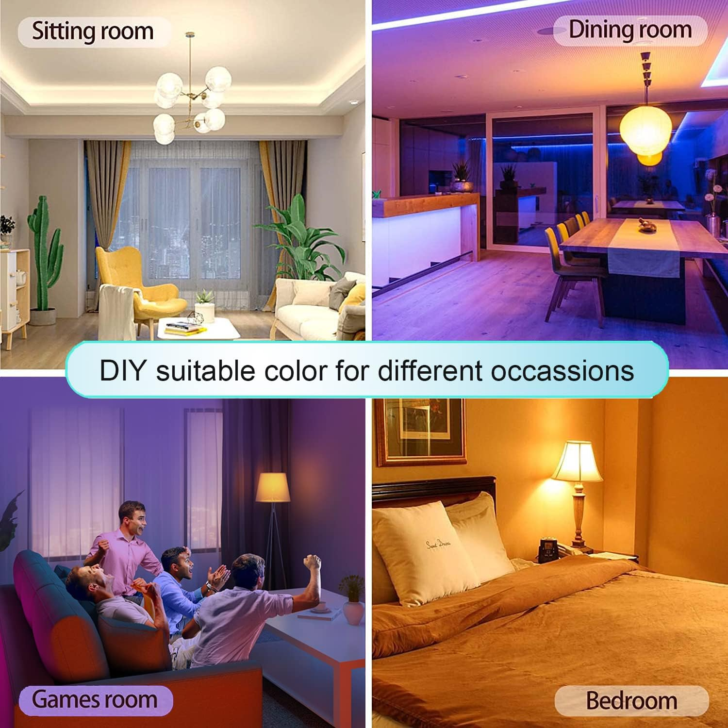 4 Pack Smart Wi-Fi LED Bulbs, E27 Light Bulbs, RGBW Smart LED Light Bulbs with 16 Million Colors, Cool and Warm White Light, Dimmable 2700K to 6500K White Lights image number 5