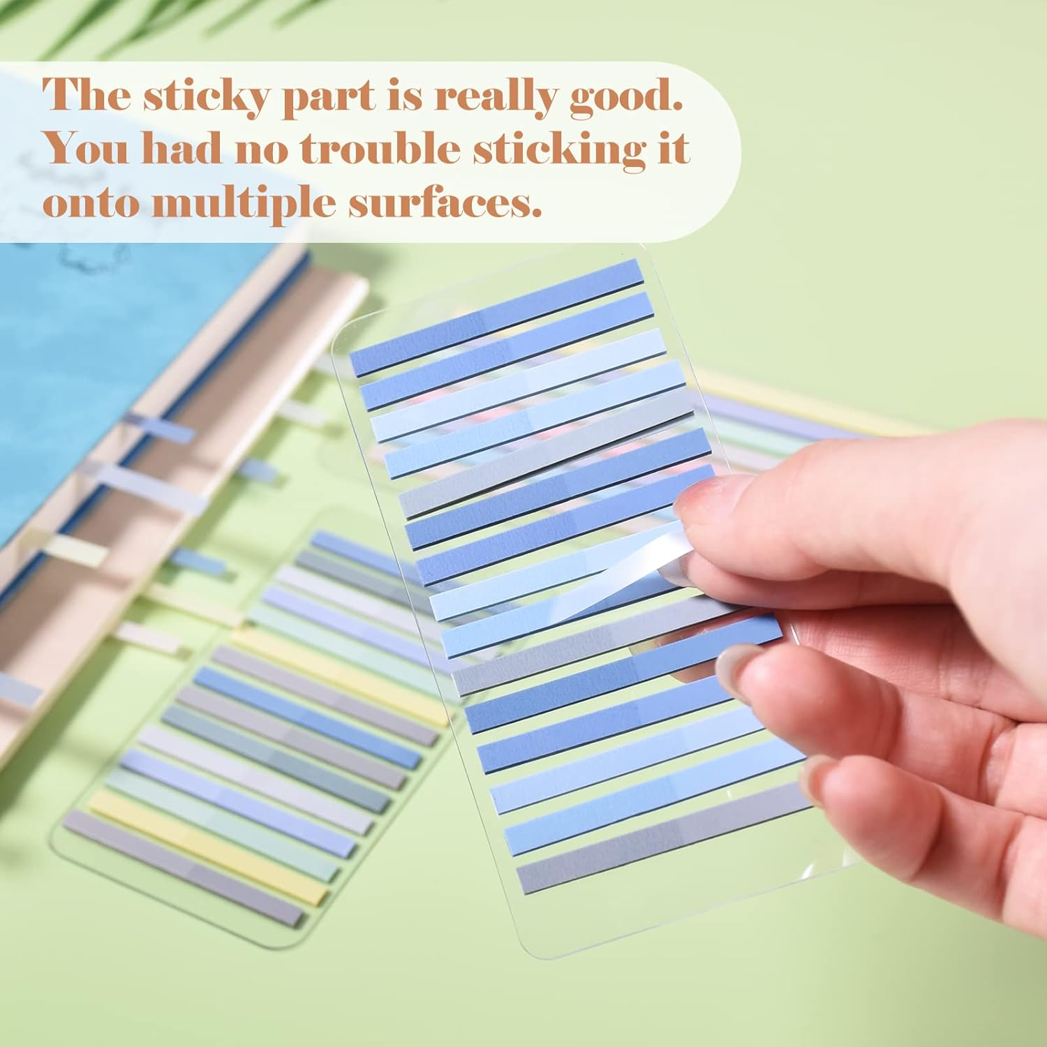 BAYTORY 960Pcs Transparent Highlighter Tape Reusable, Clear Sticky Tabs for Annotating Books, Long Highlighting Strips Page Markers Index Tabs, Sticky Notes Aesthetic Office School Supplies - Bright | Long image number 3